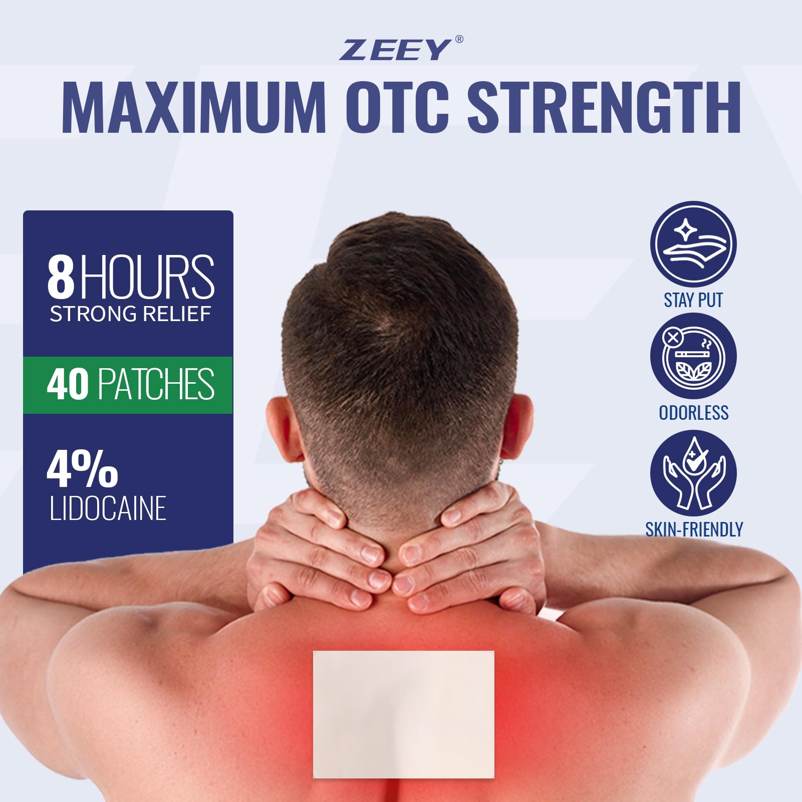 ZEEY 4% Lidocaine Pain Relief Patches, Maximum Strength OTC, for Back, Knee, Neck, Shoulders, Joints, Muscle Soreness, Fast Acting, Topical Anesthetic, Large Gel Patch, 5.5" x 3.94", 40Ct ZEEY buy supplements canada