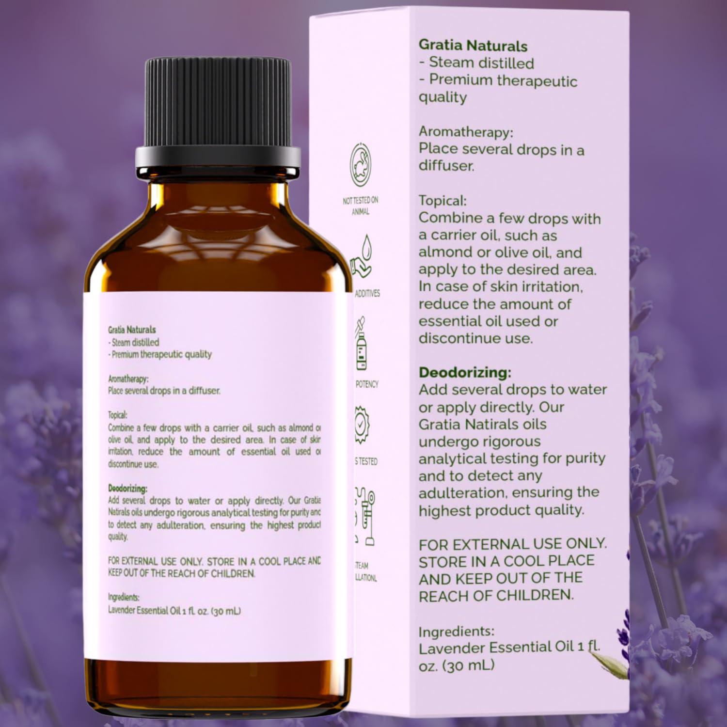 Gratia Naturals Lavender Essential Oil - 100% Pure and Natural … GRATIA NATURALS buy supplements canada