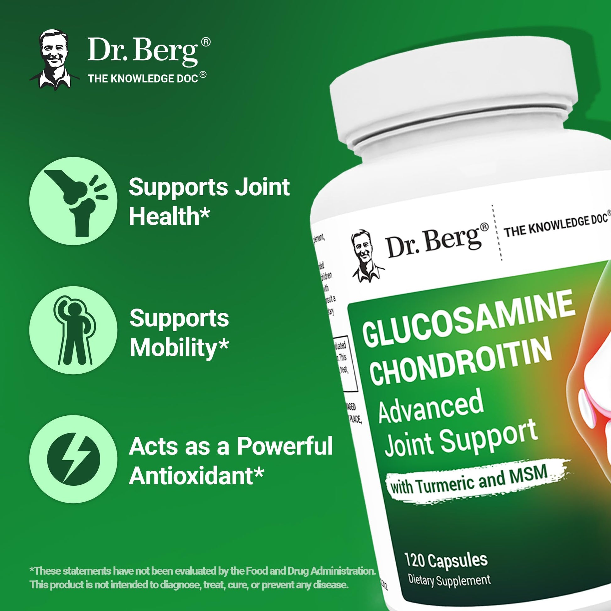 Dr. Berg Glucosamine Chondroitin MSM Turmeric & Boswellia - Advanced Joint Support Supplement with 1500 mg Glucosamine Sulfate - Includes 120 Capsules Dr. Berg Nutritionals buy supplements canada
