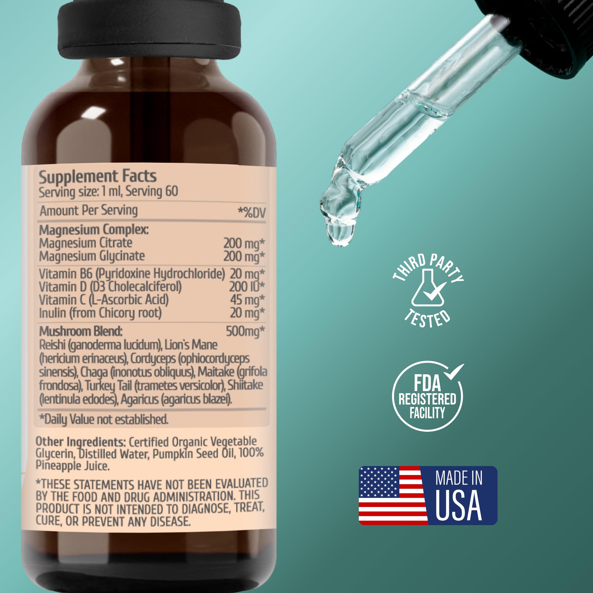 Project Anti-Aging Shroom Sane Liquid Drops with Lion’s Mane Mushroom Supplement Drops – 8 Mushroom Complex Tincture with Reishi, Cordyceps, Turkey Tail & Magnesium – USDA Organic, Vegan, Project Anti-Aging buy supplements canada