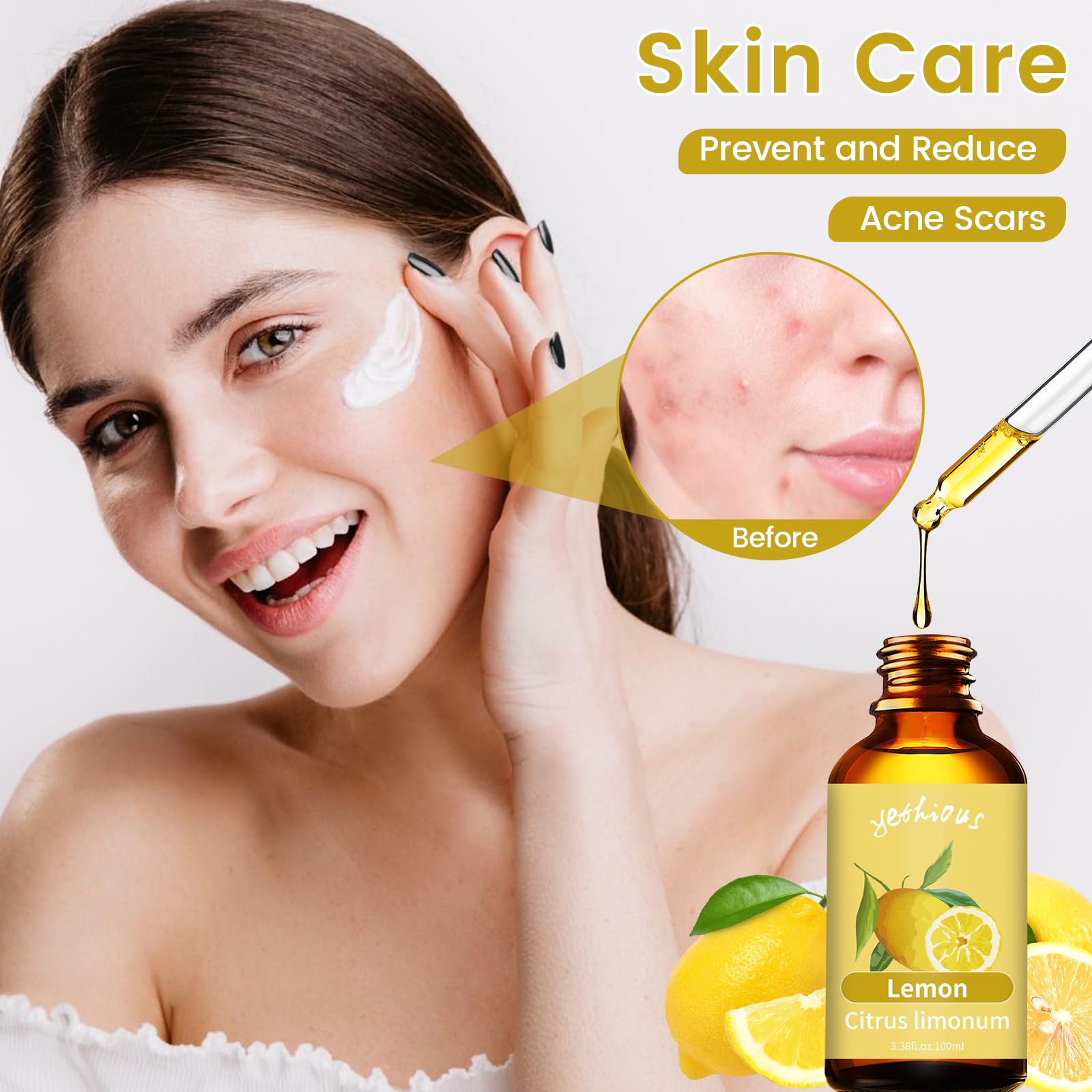yethious Lemon Essential Oil Lemon Essential Oill for Diffuser, Perfume, Body, Skin, Hair, Candle Soap yethious buy supplements canada