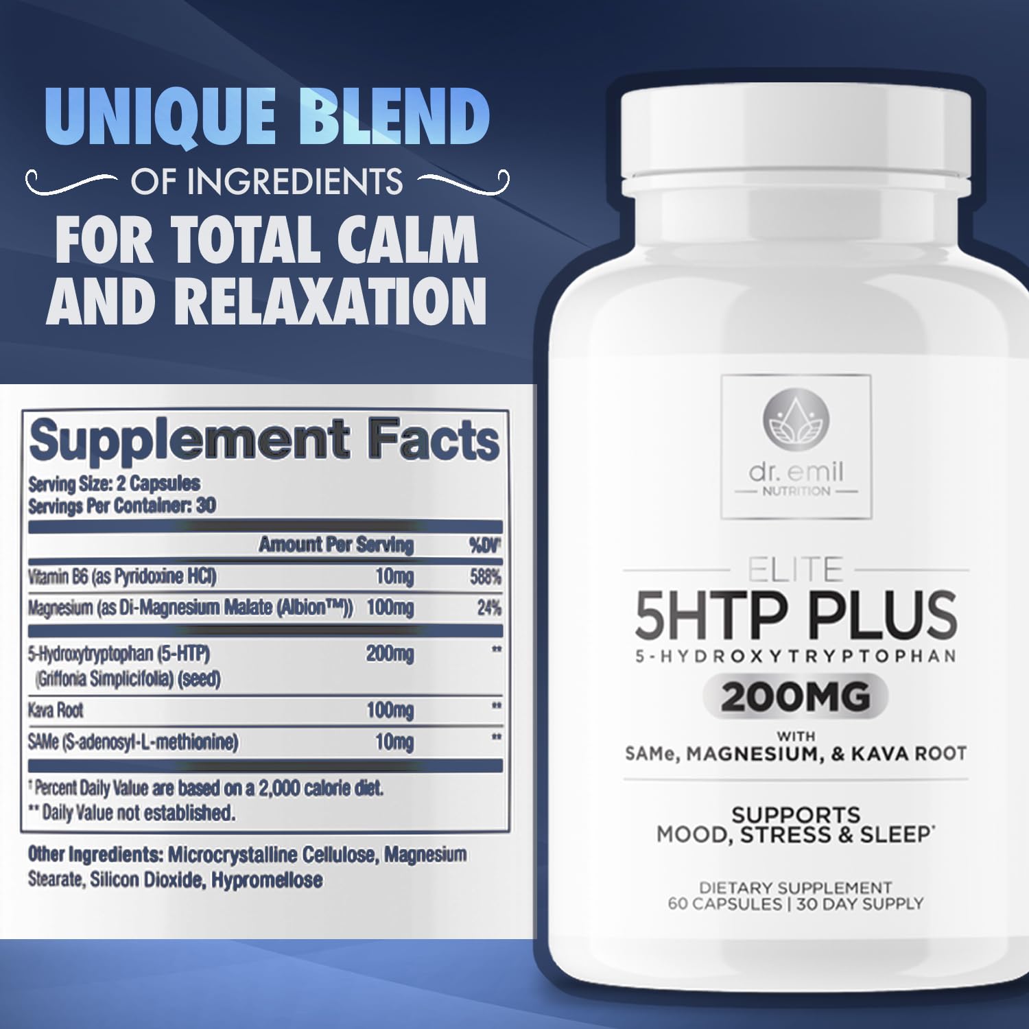 200 MG 5-HTP Elite with Kava Root Extract, Magnesium & SAM-e to Maintain Normal DR EMIL NUTRITION buy supplements canada