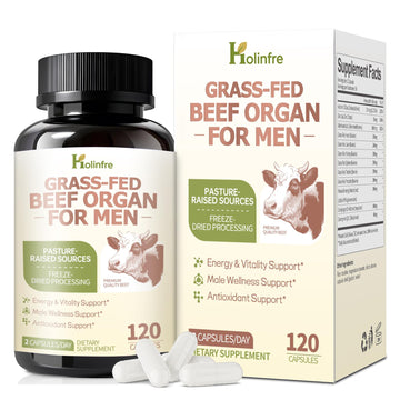 Grass Fed Beef Organ Supplement for Men - Beef Liver Capsules,Pasture Raised Beef Organs with Heart, Liver, Kidney, Spleen, Testicle & Prostate, Zinc, Selenium, Vitamin D3, Ginseng, Cordyceps HOLINFRE buy supplements canada
