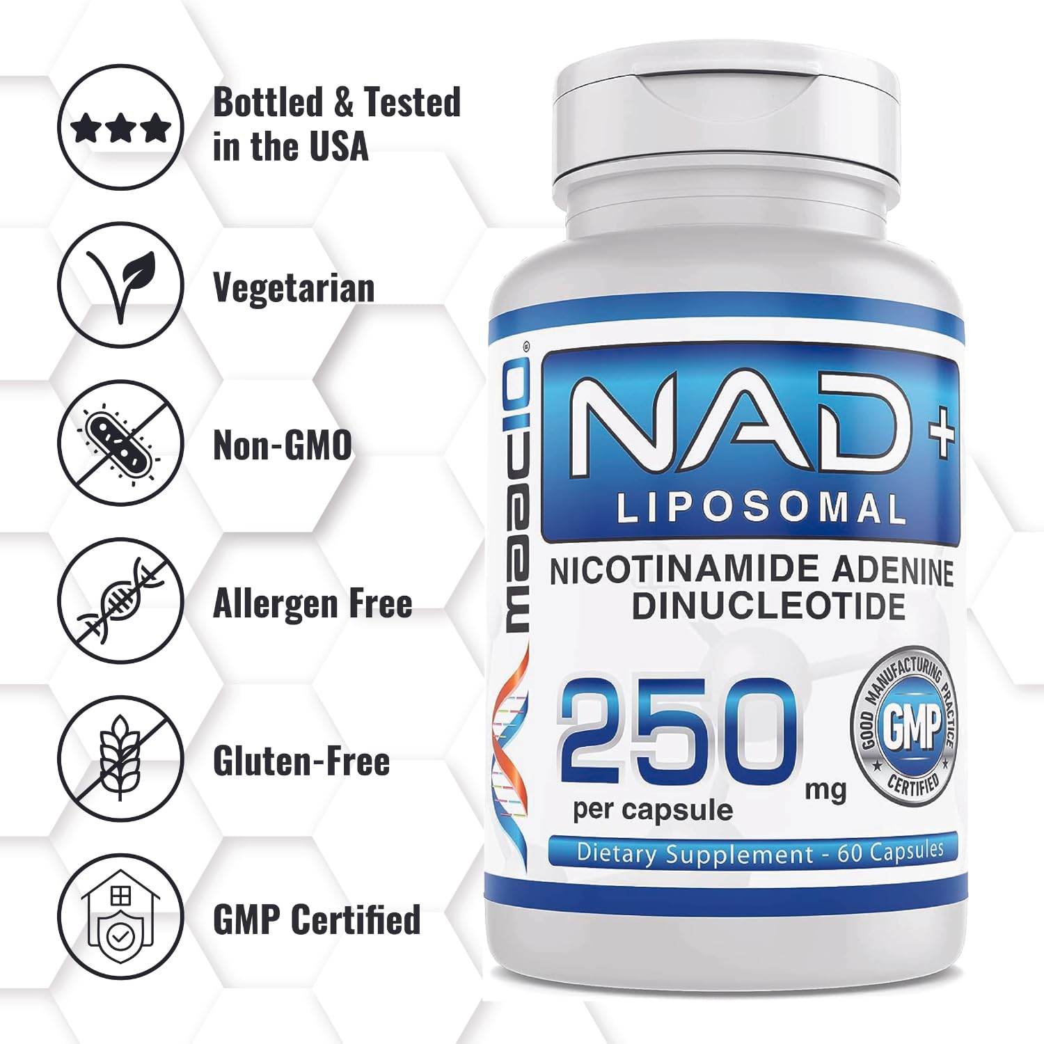 MAAC10 Liposomal NAD Supplement 500mg Serving (2x250mg Capsules) Actual Nicotinamide Adenine Dinucleotide MAAC10 buy supplements canada