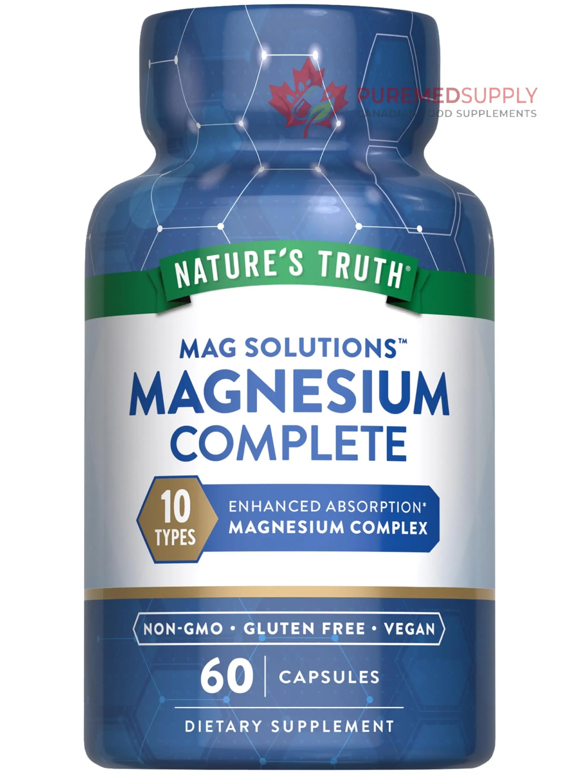 Nature's Truth Magnesium Complex Supplement 10 Forms | 300mg | 60 Capsules | Glycinate, Citrate, Plus More | Vegan, Non-GMO & Gluten Free Nature's Truth buy supplements canada