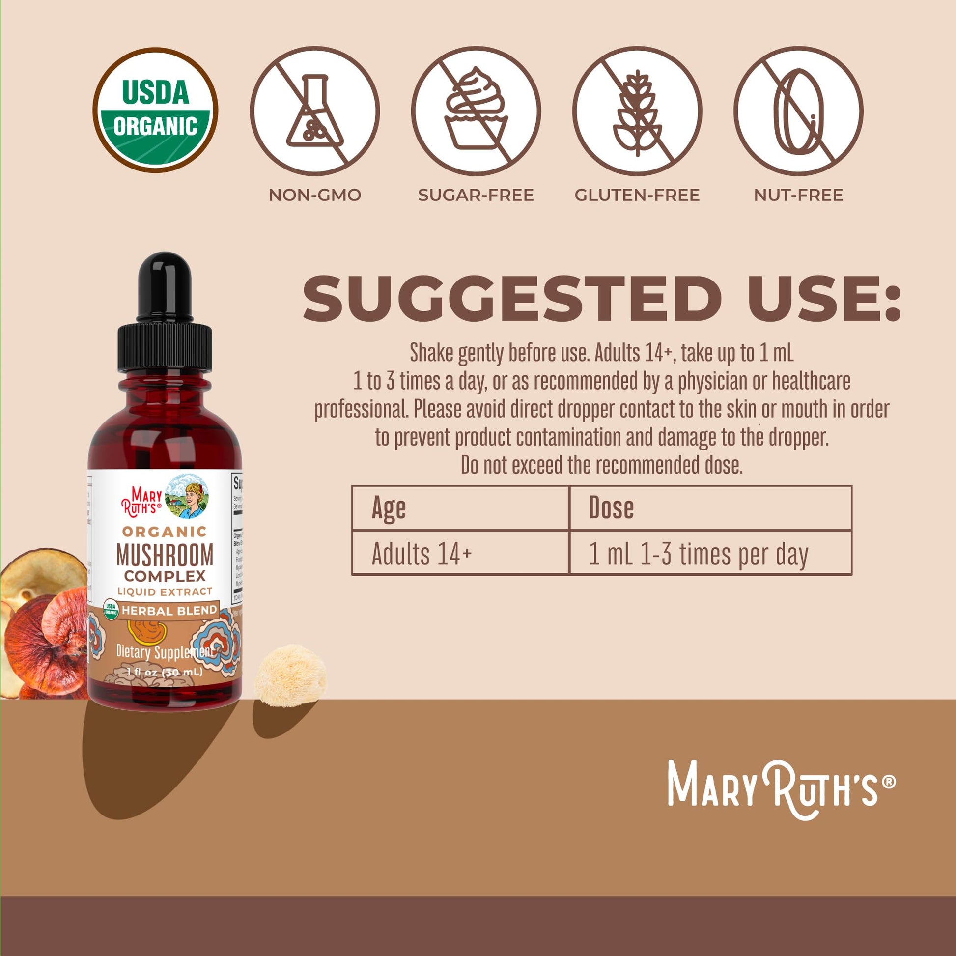 MaryRuth's Mushroom Complex | Lion's Mane | Turkey Tail | Reishi Mushroom | Shiitake Mushrooms | Alcohol Free | Mushroom Blend | Organic | Non-GMO | Vegan | 30 Servings MARYRUTH'S buy supplements canada