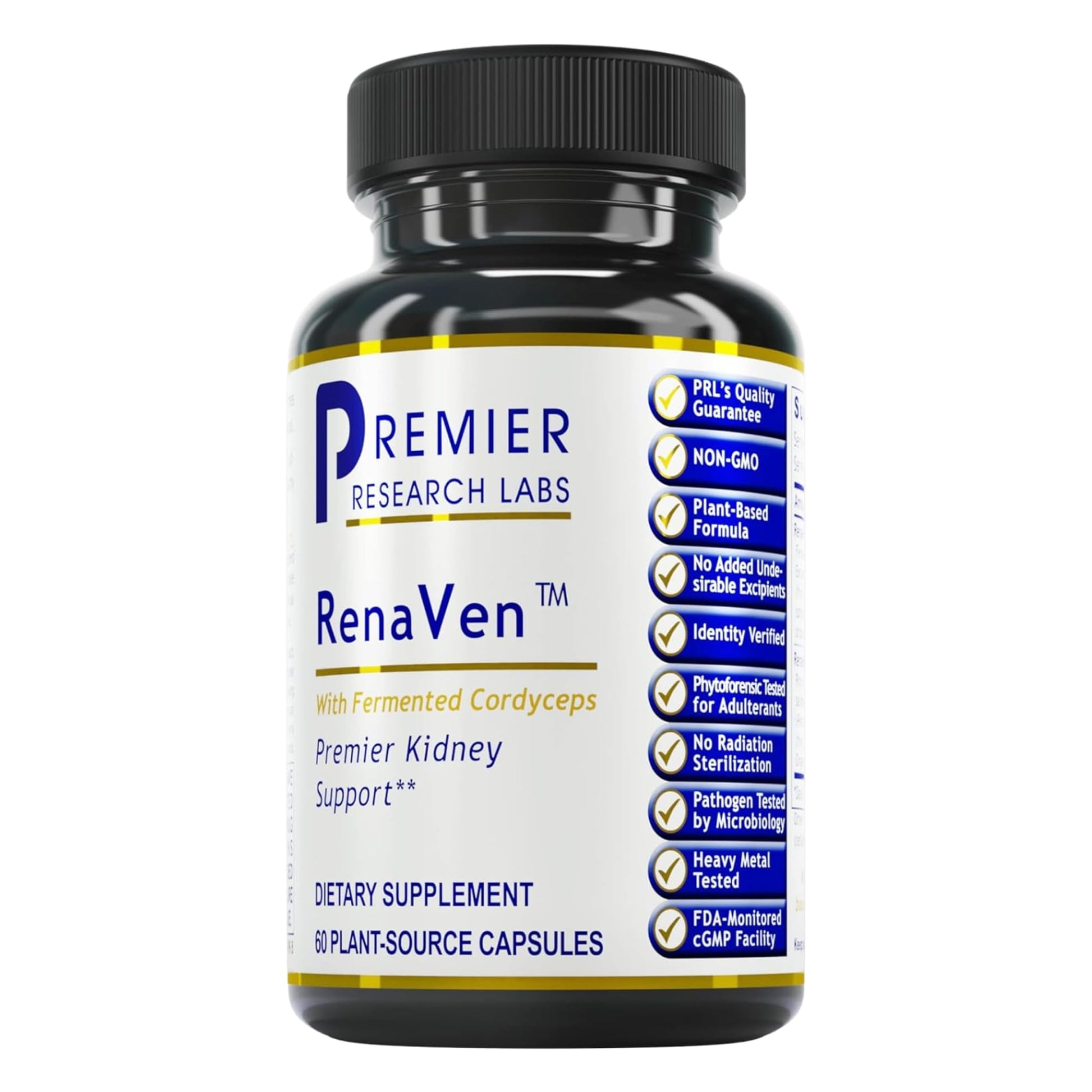Premier Research Labs RenaVen - Premier Kidney Support for Kidney Cleanse Detox and Repair | Improve Kidney Function and Urinary Support with Fermented Cordyceps - 60 Plant-Source Capsules Premier Research Labs buy supplements canada