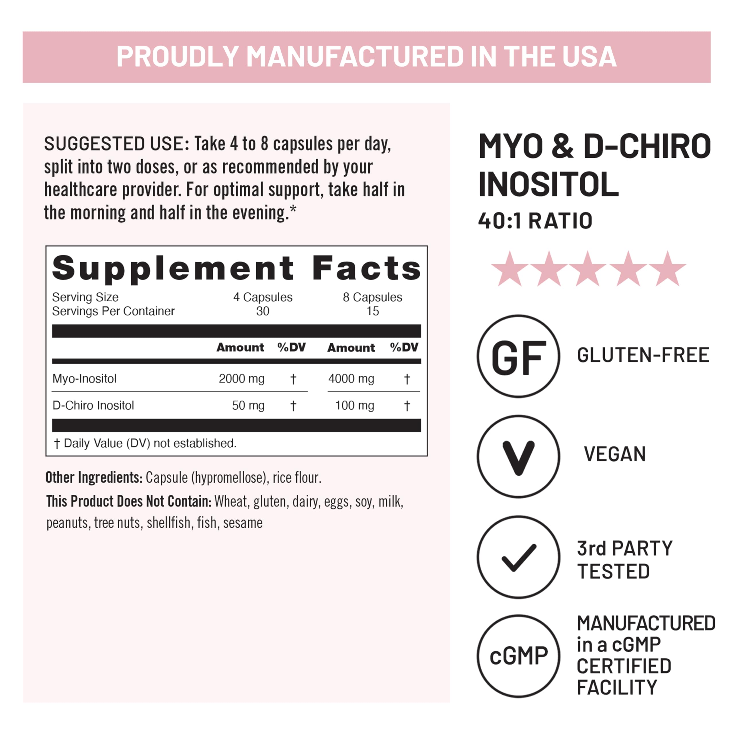 NatureWise Myo-Inositol & D-Chiro Inositol Supplement for Women - Fertility Supplements for Women - Ideal 40:1 Ratio - Myo Inositol 2000mg - Non-GMO, Vegan, USA Manufactured - [30-Day Supply] NatureWise buy supplements canada