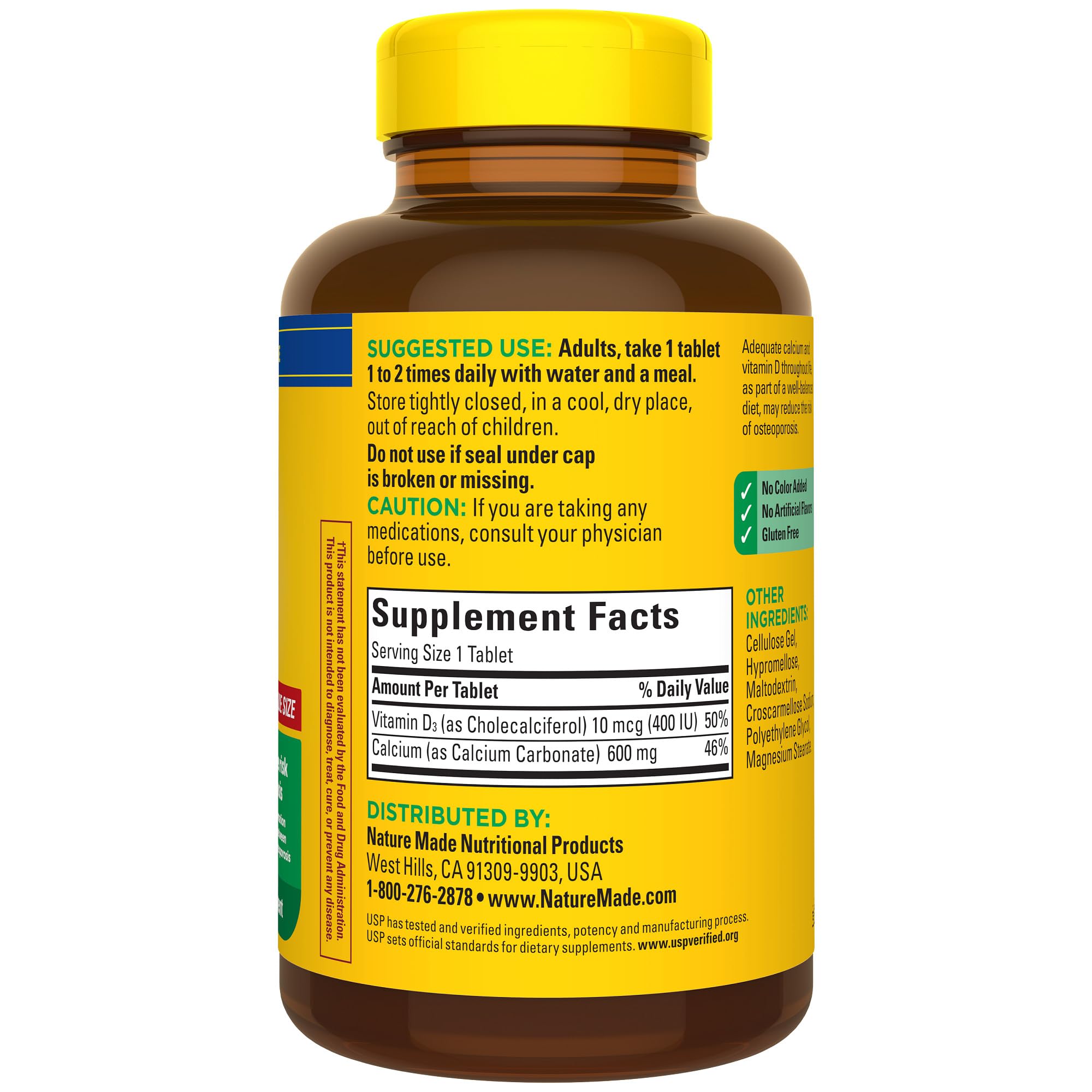 Nature Made Calcium 600 mg with Vitamin D3, Dietary Supplement for Bone Support, 220 Tablets Nature Made buy supplements canada