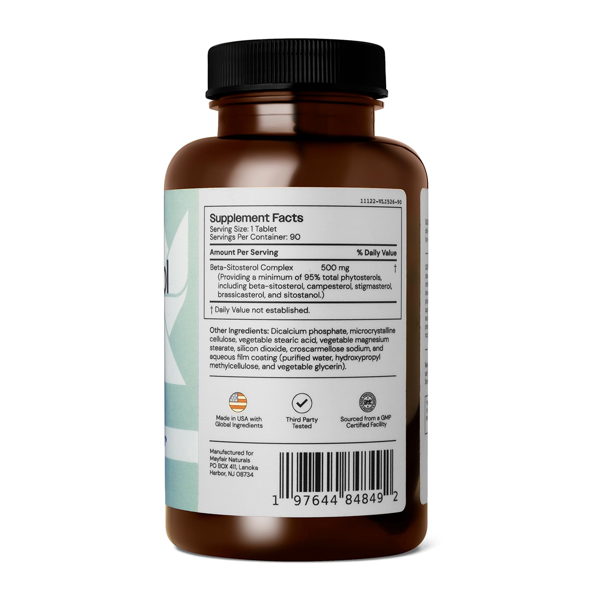 Mayfair Naturals Beta Sitosterol Complex (2 Pack), 500mg, Plant Sourced, 90 Tablets Each (180 Total), Comprehensive Support Supplement Mayfair Naturals buy supplements canada