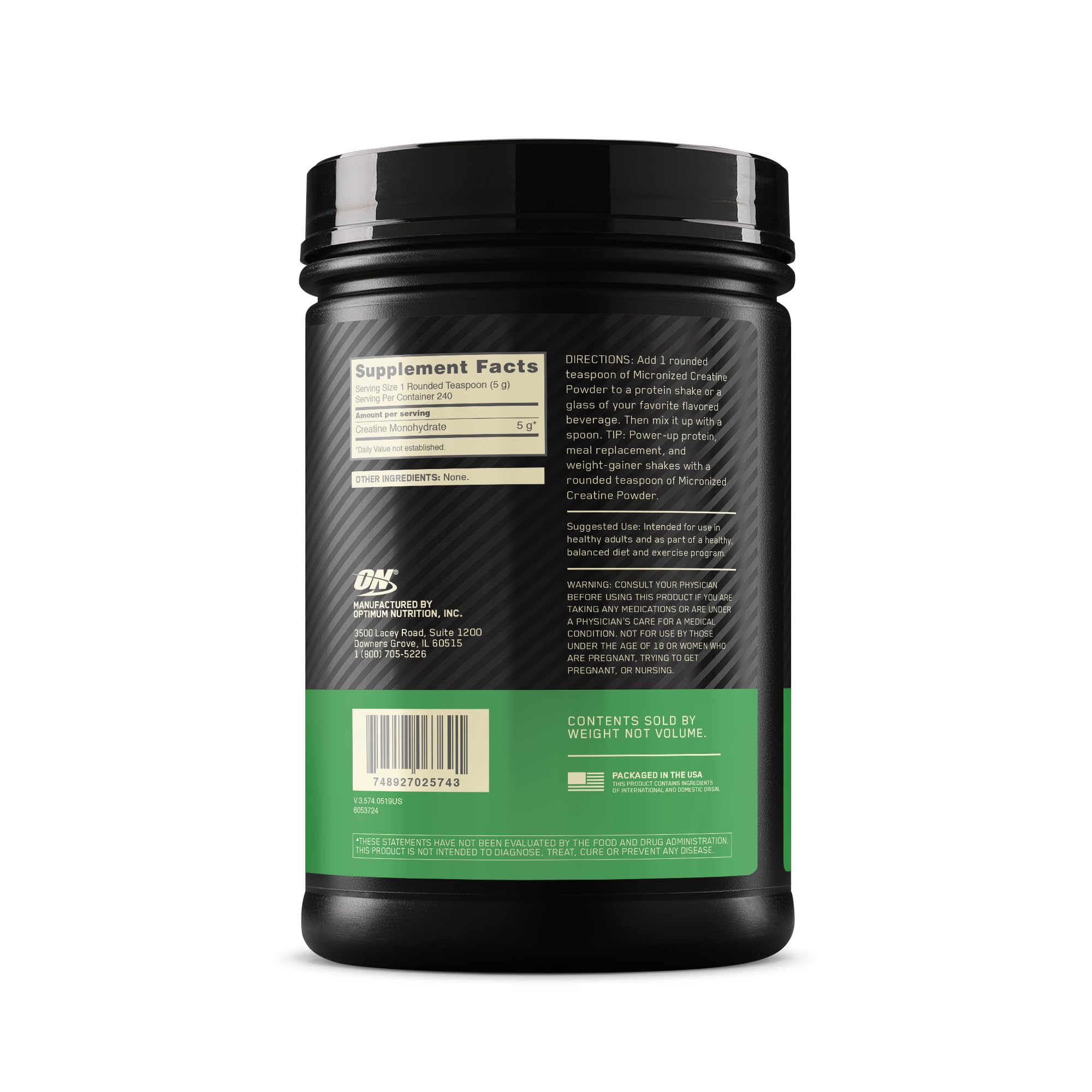 Optimum Nutrition Micronized Creatine Monohydrate Powder, Unflavored, Keto Friendly Optimum Nutrition buy supplements canada