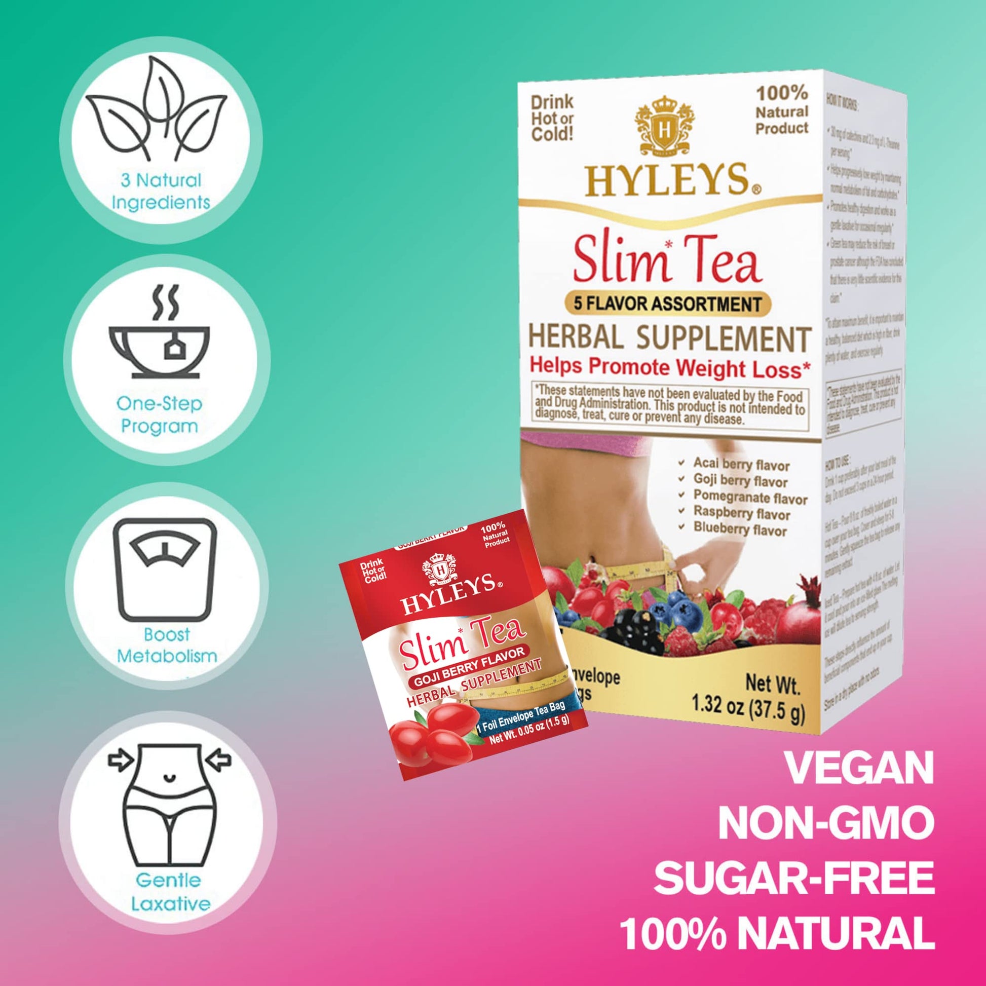 Hyleys Slim Tea 5 Flavor Assortment - Weight Loss Herbal Supplement Cleanse Hyleys Tea buy supplements canada