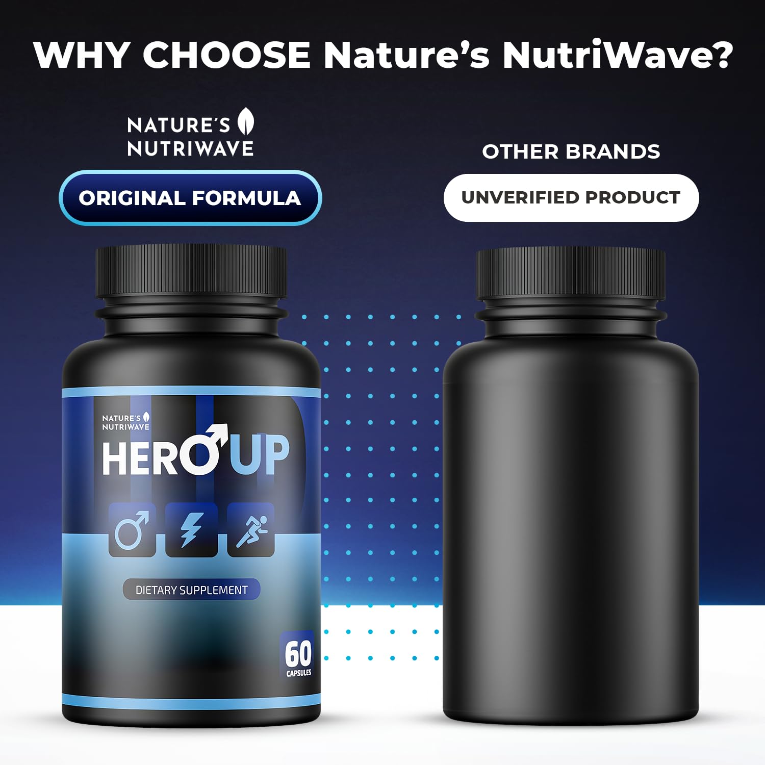 HeroUP - Natural Wellness Supplement with Plant-Based Ingredients – Non-GMO, Stimulant-Free | Made in the USA, GMP-Certified | 60 Capsules, 6 Month Suppy Nature’s NutriWave buy supplements canada