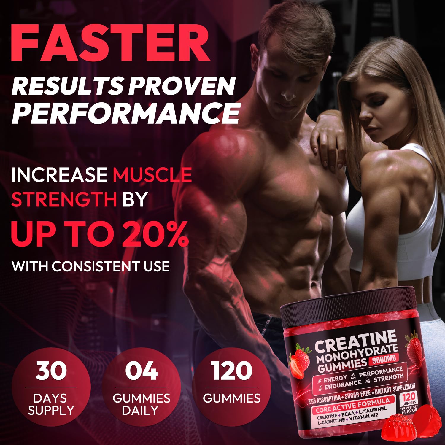 Creatine Gummies Monohydrate Complex 9000MG, Chewable Creatine Monohydrate Gummies for Men & Women with L-Taurine, BCAA 2:1, B12/6, Building Muscle Cytona buy supplements canada