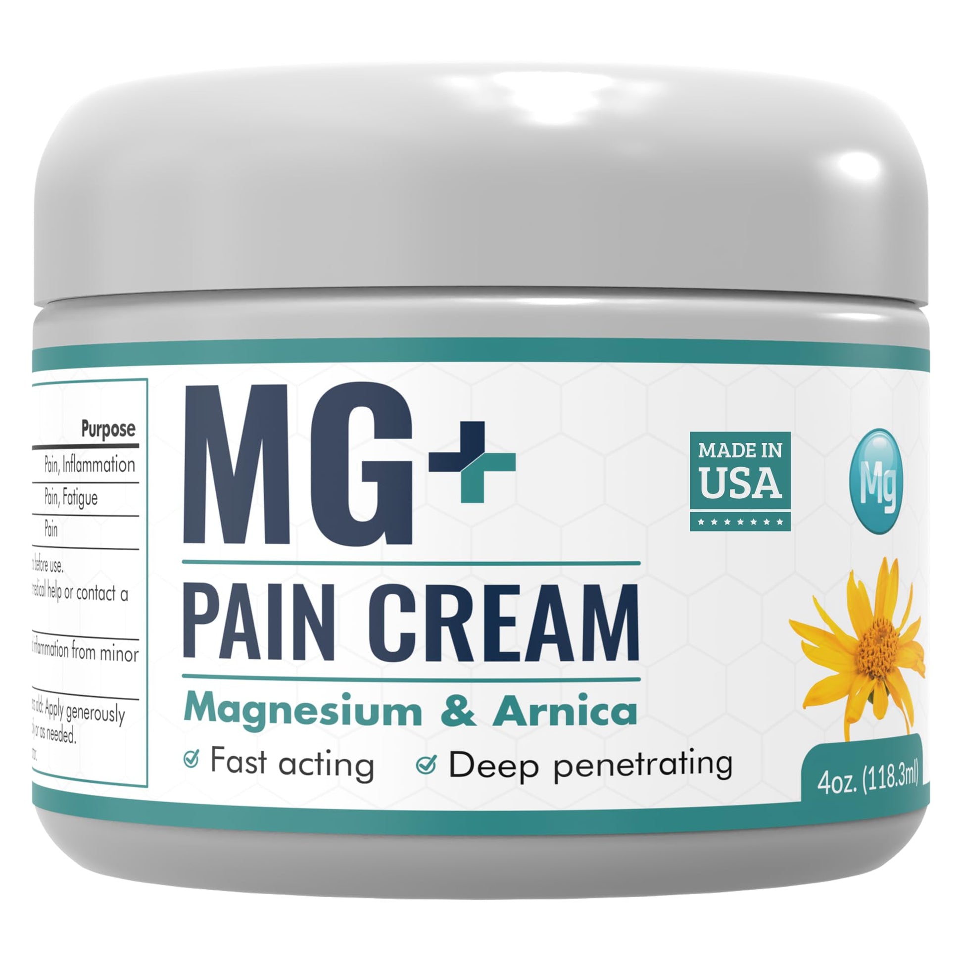 Mars Wellness MG+ Magnesium Cream Pain Relief - Extra Strength Magnesium and Arnica Cream - 4 OZ Tub - Neuropathy, Muscle Pain, and Leg Cramps Relief - 1 Pack MARS WELLNESS buy supplements canada