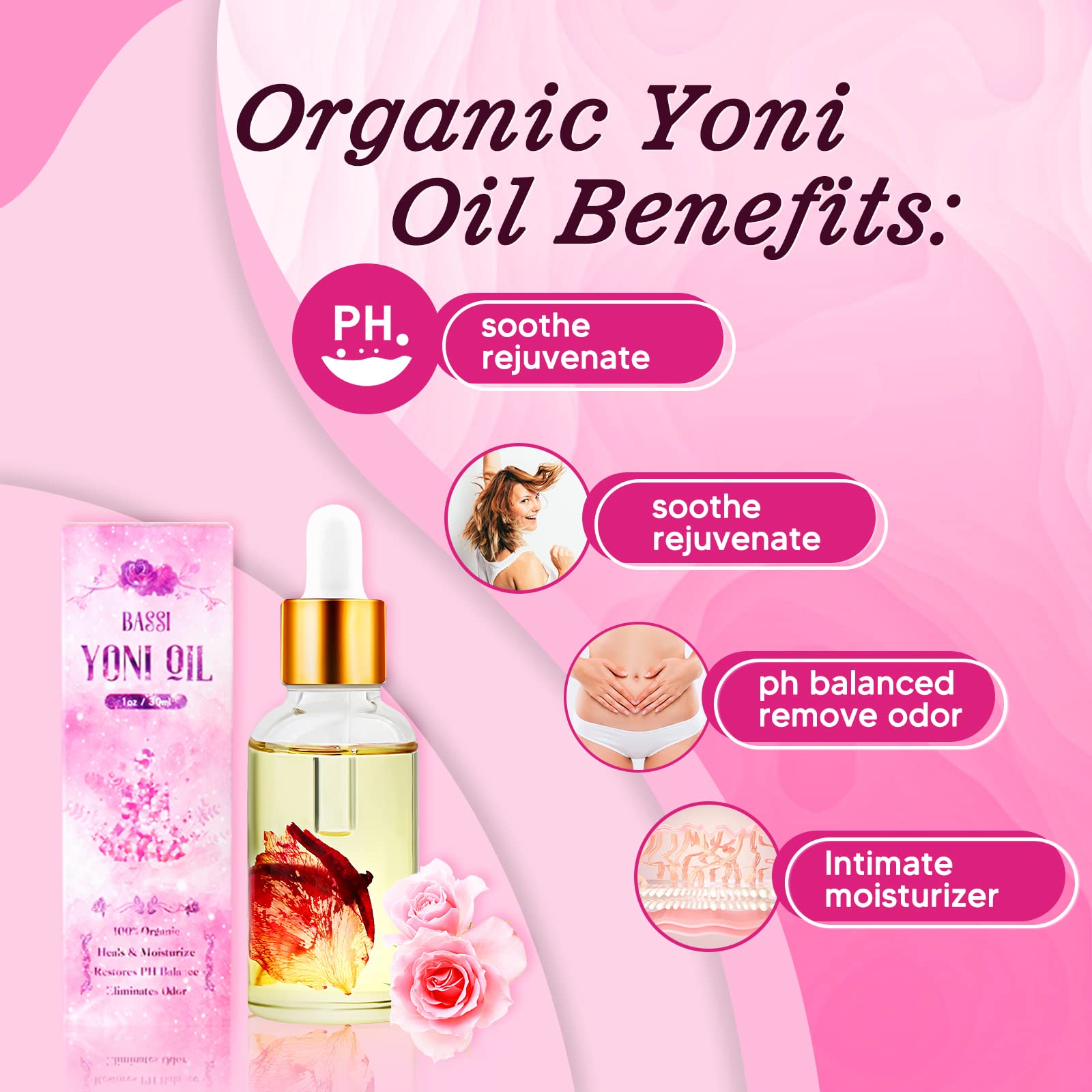 Feminine Wash & Yoni Oil & Yoni Soap Set for Women, Yoni Wash for Vaginal Ph Balance Remove Odor BASSI buy supplements canada