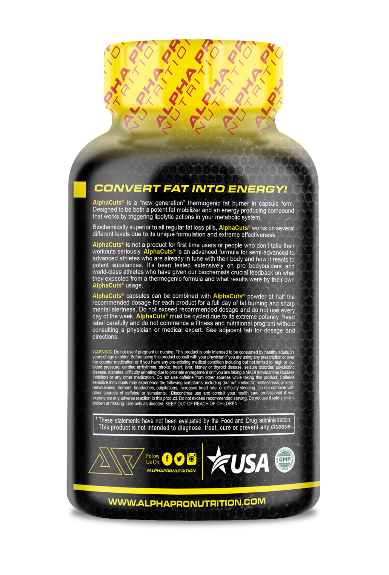 ALPHA CUTS Capsules Fat Burner Thermogenic Men Women Pre Cardio Workout Weight Loss ALPHA CUTS buy supplements canada