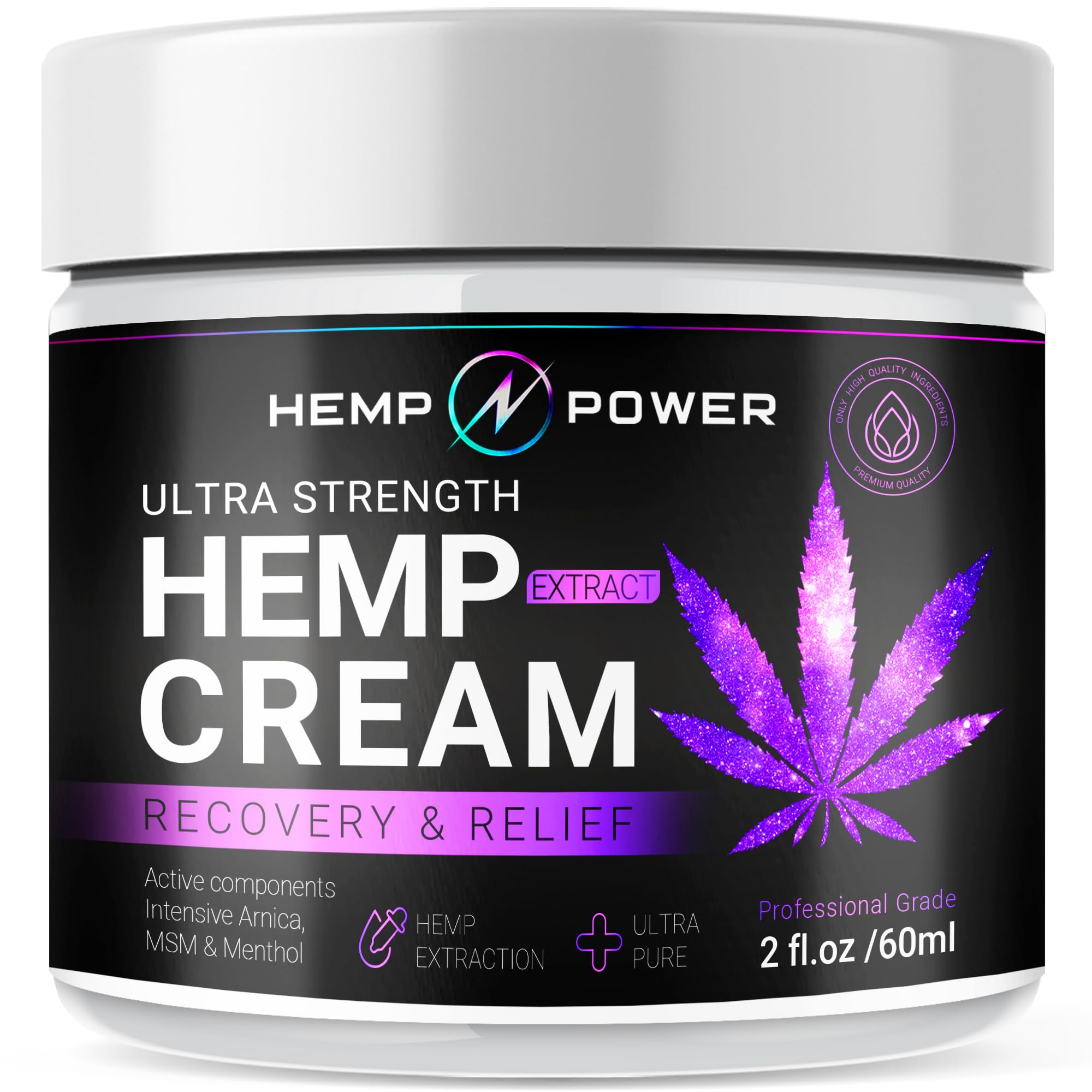 Hemp Power Joint Muscle Relief Cream, with Hemp, Menthol, MSM Arnica, Support Your Back, Muscles, Joints, Neck, Shoulder, Knee, Nerves - 2 Fl Oz. HEMP POWER buy supplements canada