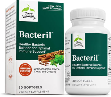 Terry Naturally Bacteril - Intestinal Support Supplement with Clove, Cinnamon, Thyme & Oregano - Immune Support Supplement with Antioxidant Support - Intestinal Support - 30 Softgels Terry Naturally buy supplements canada