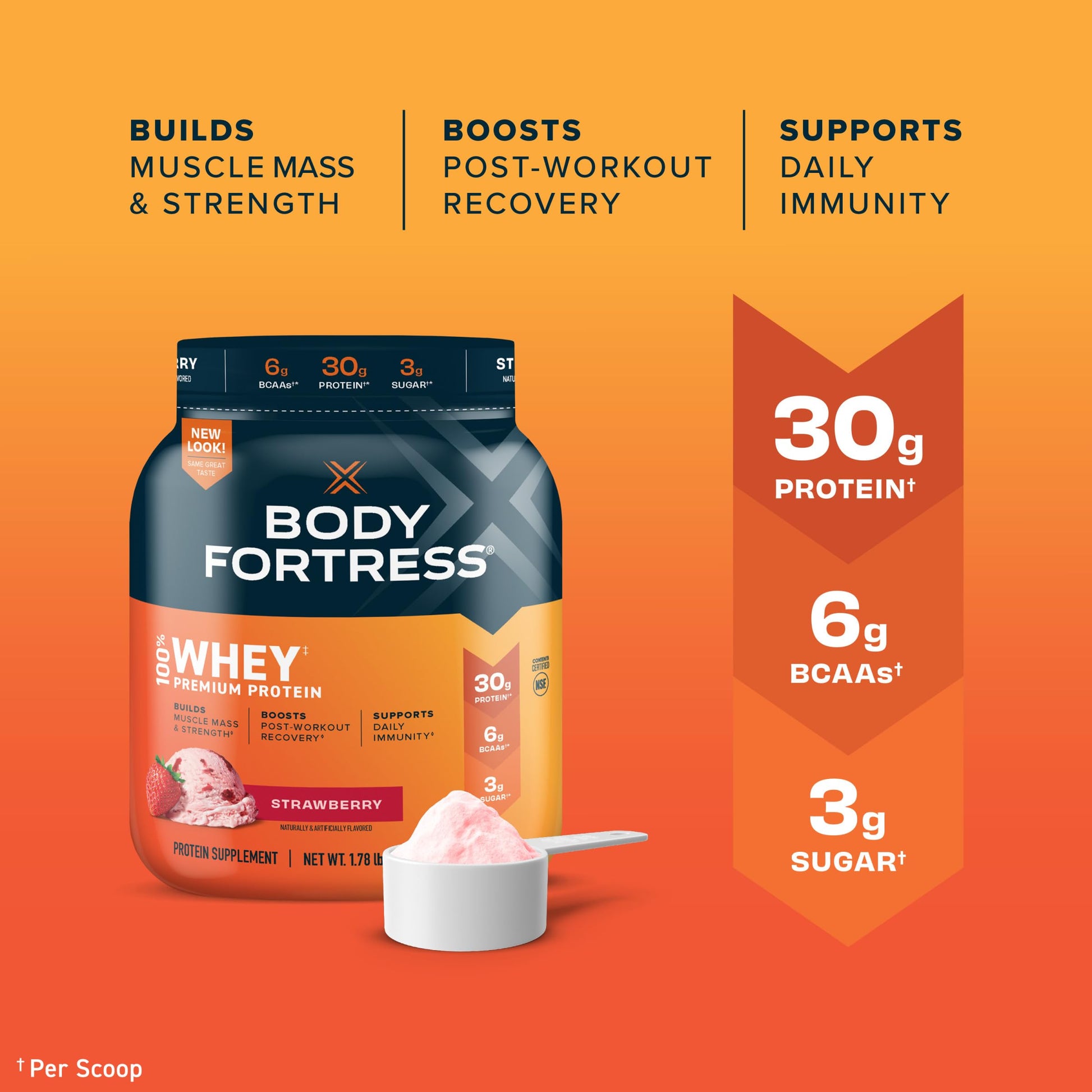 Body Fortress 100% Whey, Premium Protein Powder, Strawberry, 1.78lbs Packaging May Body Fortress buy supplements canada