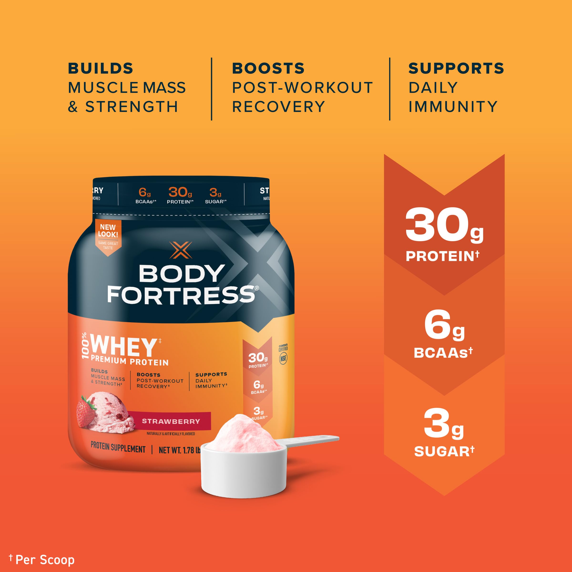 Body Fortress 100% Whey, Premium Protein Powder, Strawberry, 1.78lbs Packaging May Body Fortress buy supplements canada
