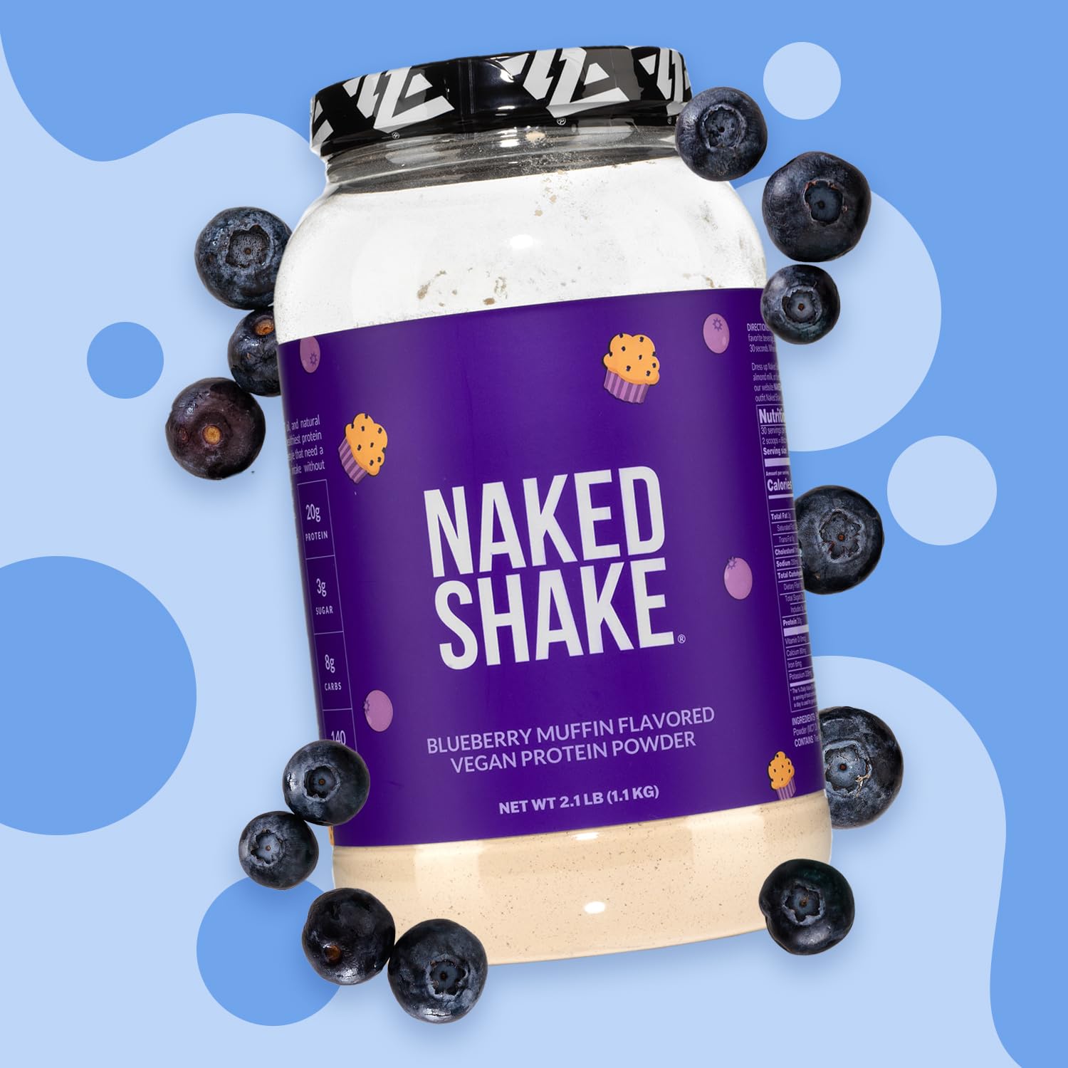 Naked Shake - Blueberry Muffin Protein Powder - Flavored Plant Based Protein Naked Nutrition buy supplements canada