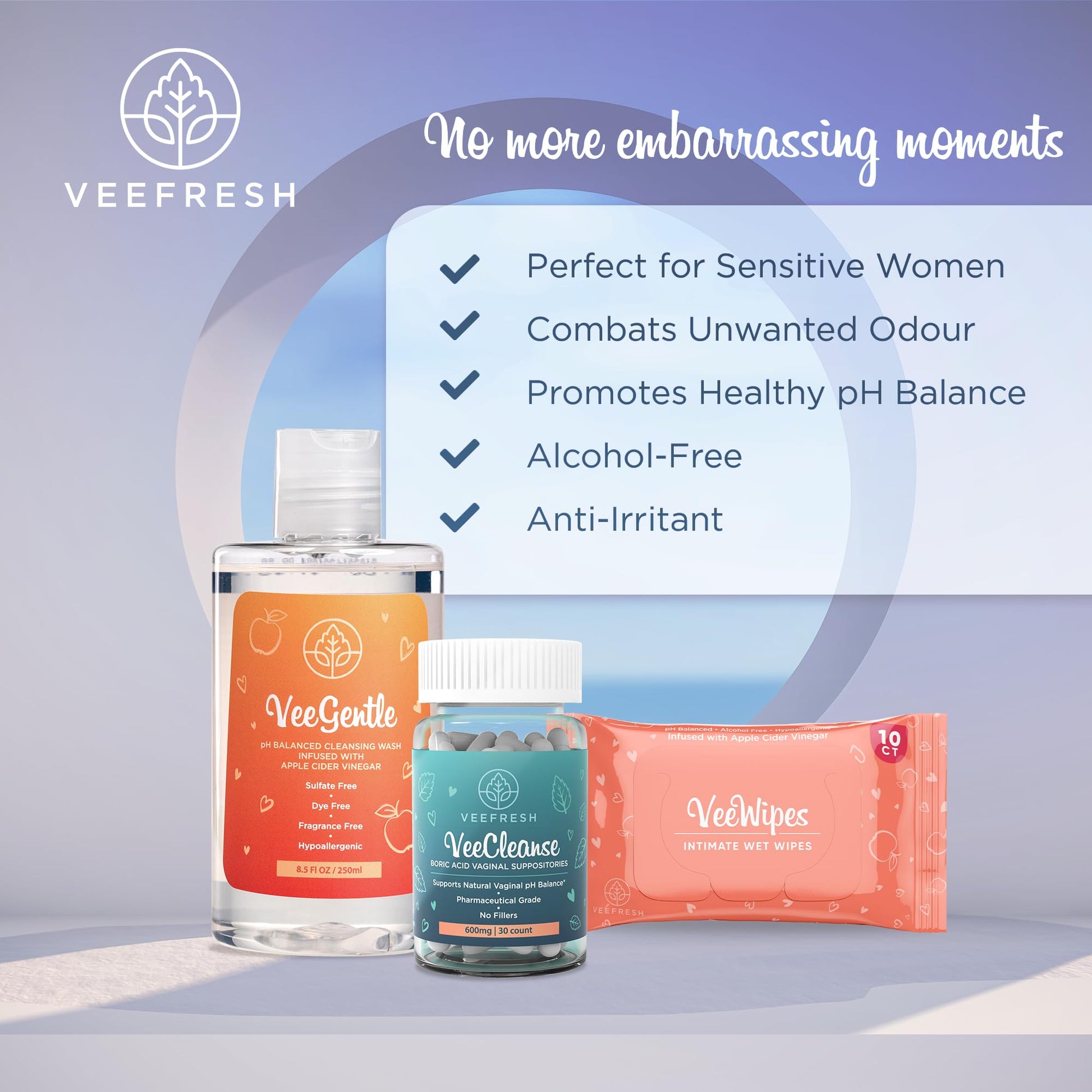 VeeFresh VeePower Bundle - A Convenient Feminine Care Bundle for Any-Time Freshness & Odor Control VeeFresh buy supplements canada