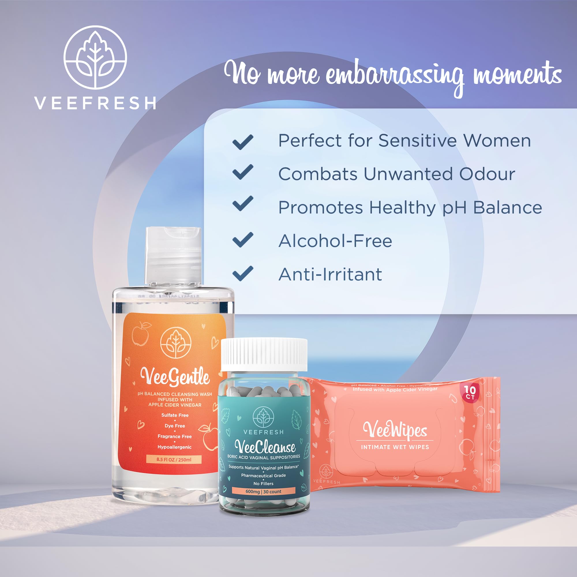 VeeFresh VeePower Bundle - A Convenient Feminine Care Bundle for Any-Time Freshness & Odor Control VeeFresh buy supplements canada