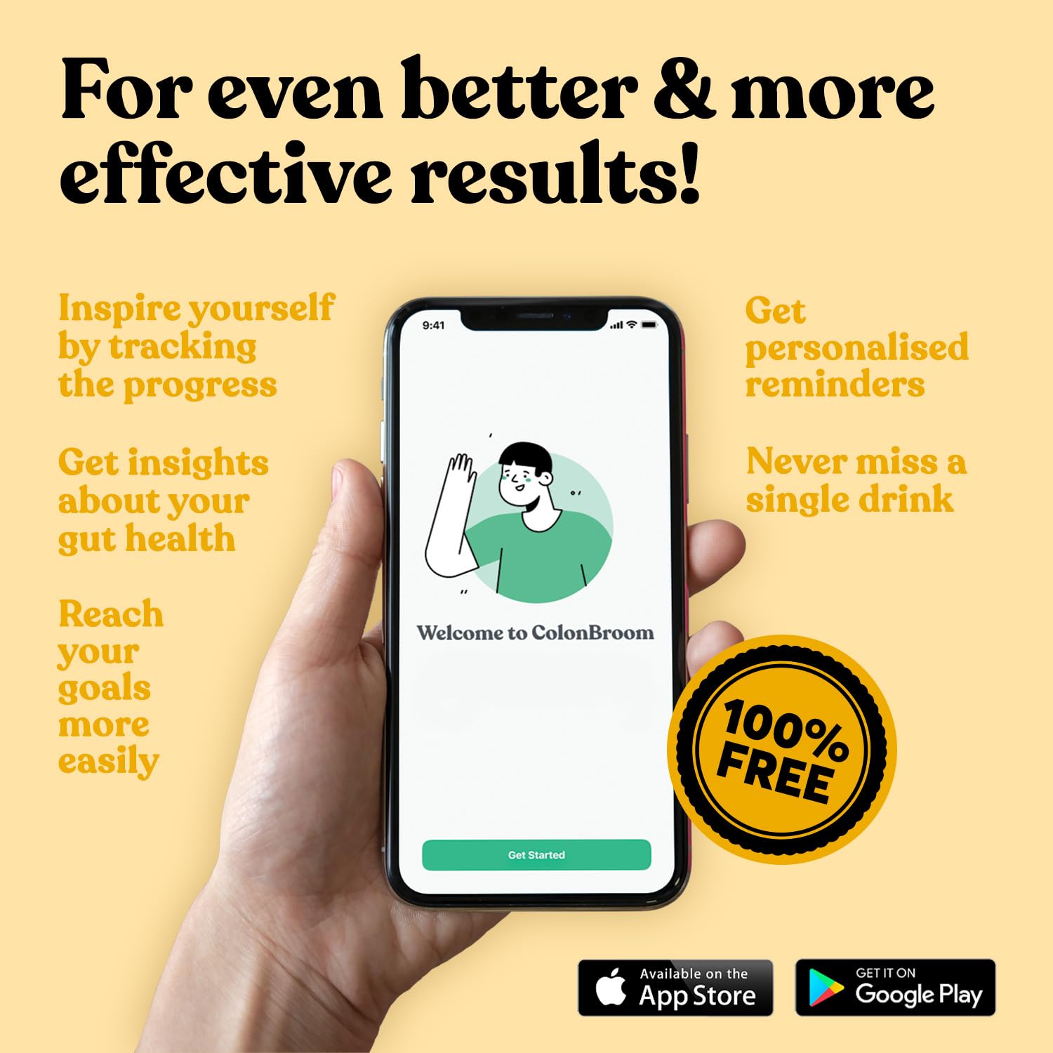 ColonBroom Psyllium Husk Powder with Stevia (Tropical Fruits) - Colon Cleanse for Bloating Relief & Gut Health - Colon Broom Fiber Powder Drink - Vegan Fiber Powder Stevia Supplement, 100 Servings ColonBroom buy supplements canada