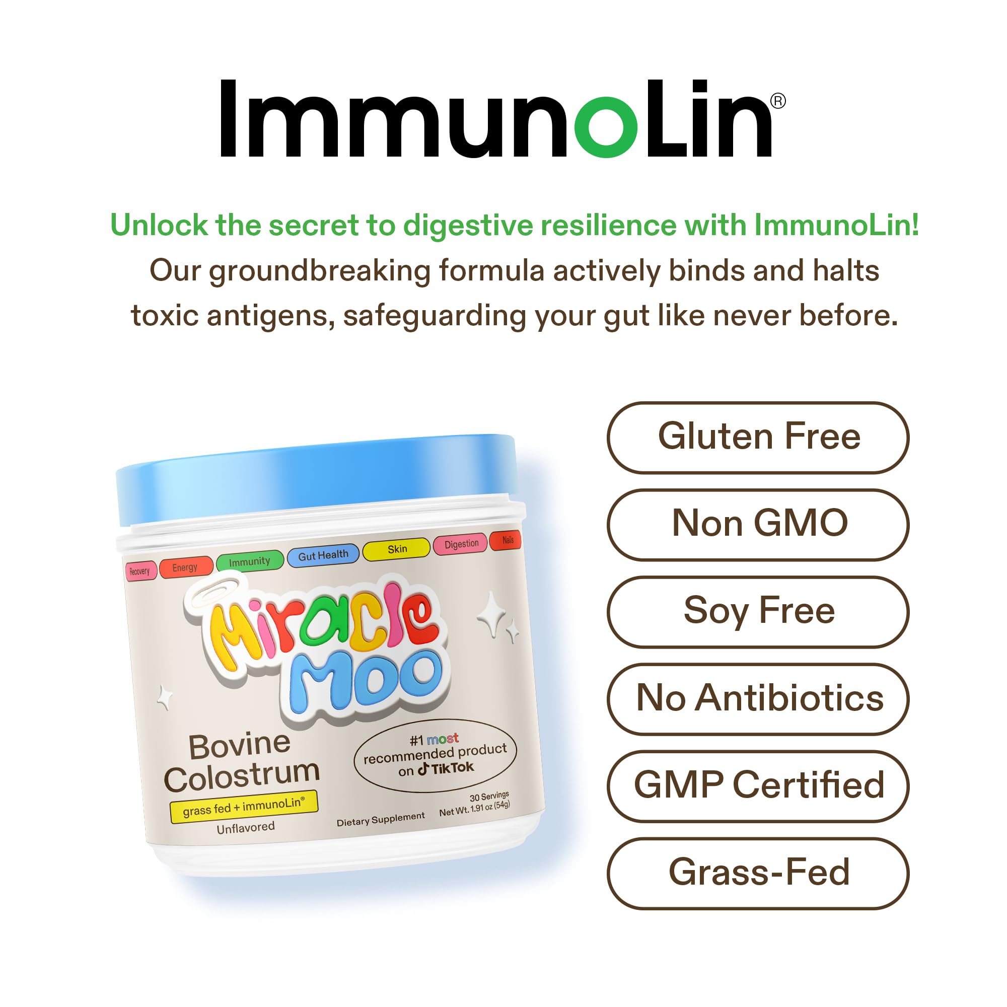 Colostrum Supplement for Gut Health, Hair Growth, Beauty and Immune Support Miracle Moo buy supplements canada