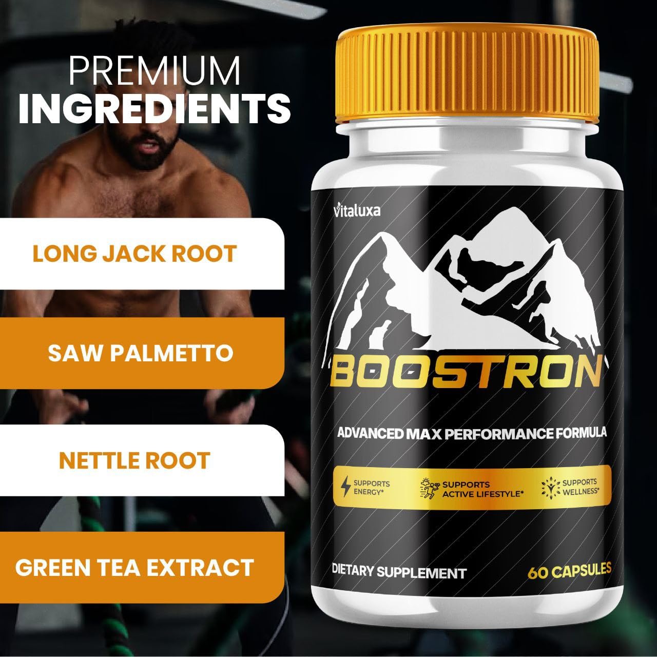 Boostron Capsules, Boostron Supplement Pills - Boostrom Maximum Strength Performance Blend Premium Advanced Formula All Natural Ingredients for Advanced Health Vitamin Support Reviews (60 Capsules) Vitaluxa buy supplements canada