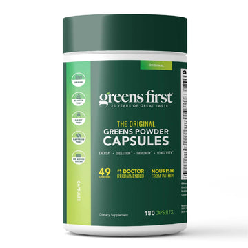 Greens First Phytonutrient Capsules - 49 Antioxidant-Rich Superfoods with Organic Fruits & Veggies, Prebiotics, Probiotics Greens First buy supplements canada