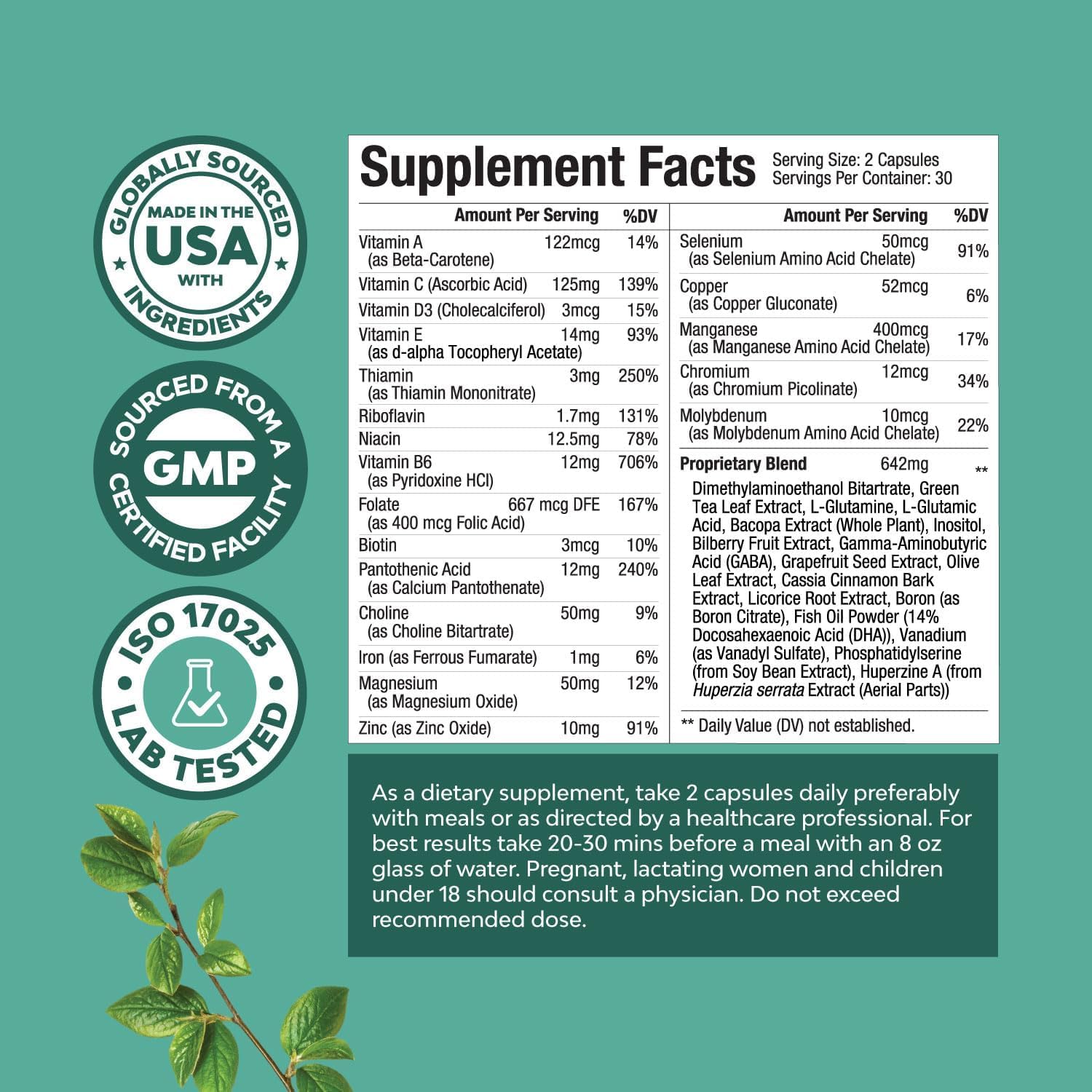 Advanced Brain Supplement for Memory and Focus - Nootropics Brain Support Supplement with Memory and Focus Vitamins for Adults of All Ages - for Brain Fog Clarity Energy and Recall - 60 Count Natures Craft buy supplements canada