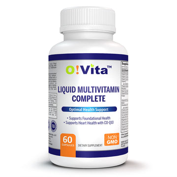 O!VITA Liquid Multivitamin Complete, with a Full Spectrum of Vitamins and Minerals, Plus 42 Fruits and Vegetable Proprietary Blend, Easy Absorption (60 Vegan Liquid Filled Capsules) O!VITA buy supplements canada