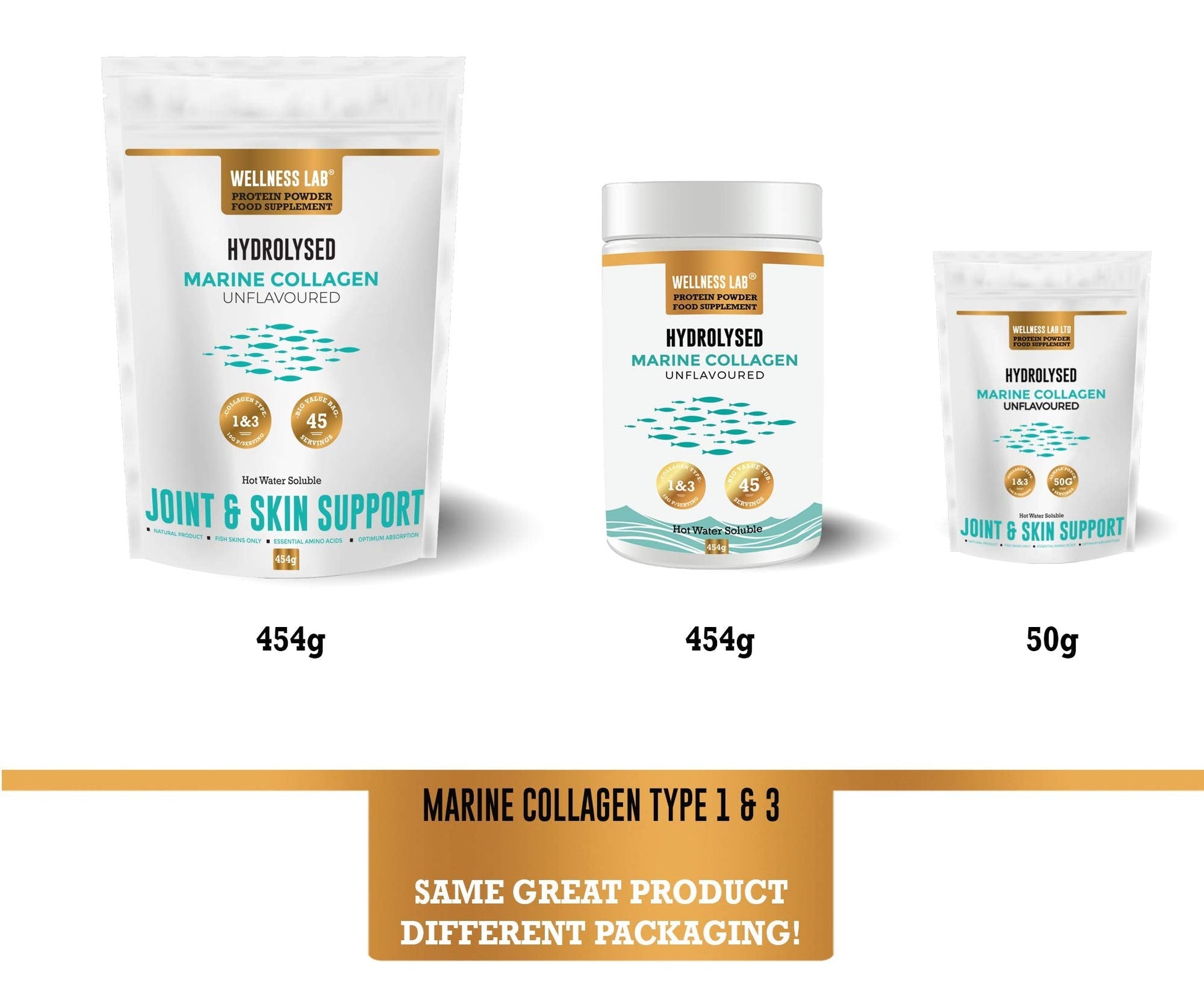 Cleanest Marine Collagen Peptides | Wellness Lab 454g | Type I,III | Highest Bioavailability Hydrolysed Protein Wellness Lab buy supplements canada