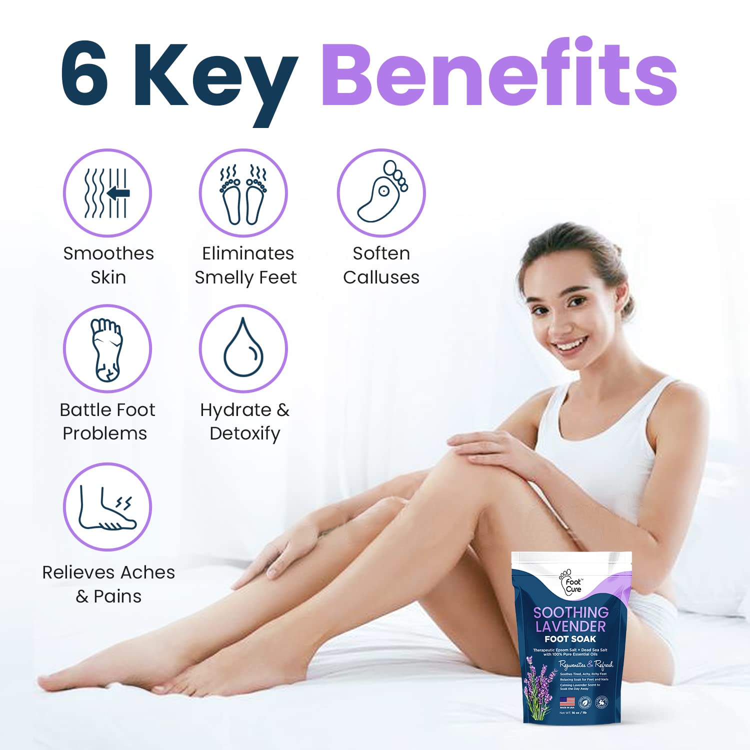 Soothing Lavender Foot Soak with Epsom Salt - Best Toenail Treatment, & Softens Calluses FOOT CURE buy supplements canada