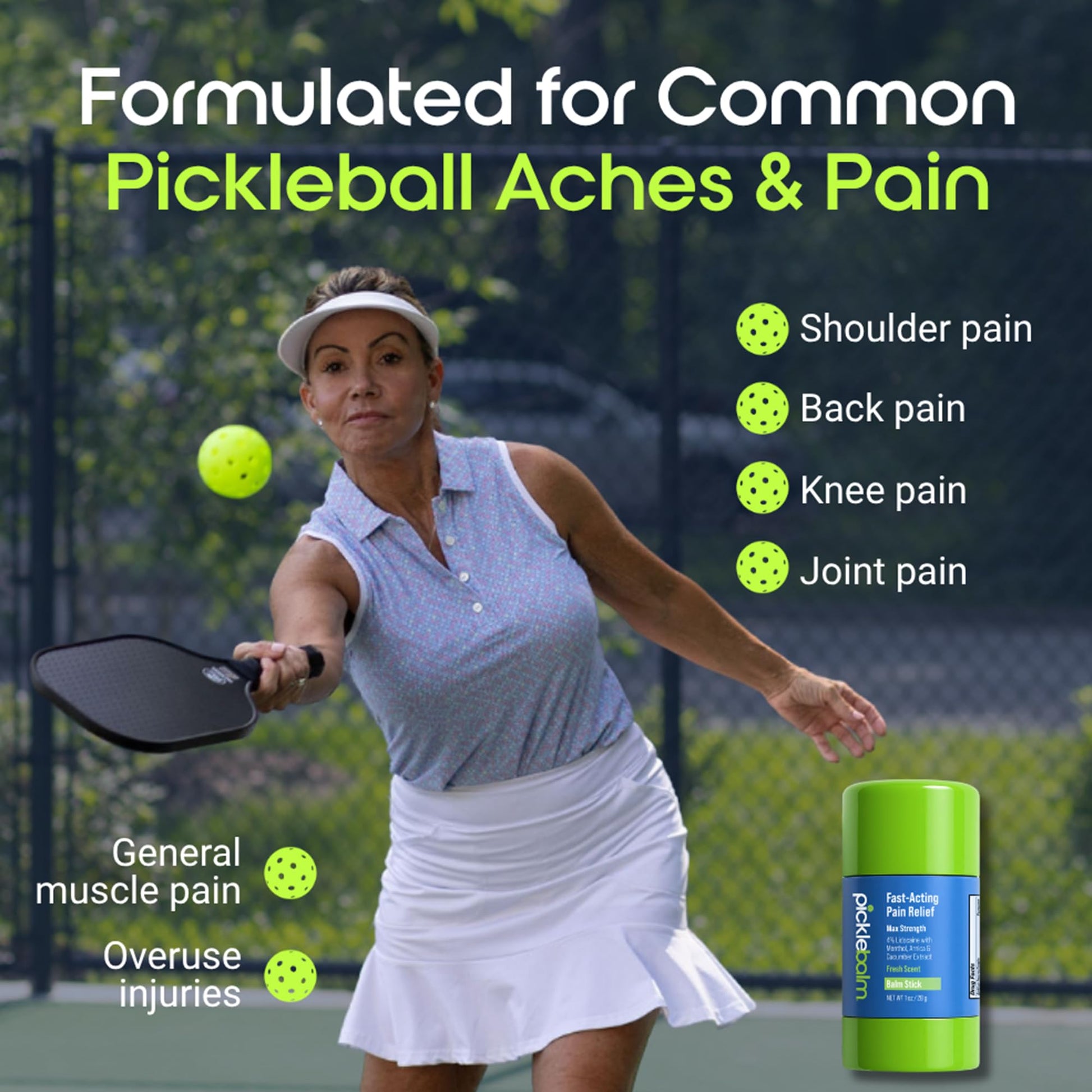 PickleBalm Pickleball In-Game Muscle Pain Relief Balm Stick with 4% Lidocaine, Arnica, Menthol, Cucumber Seed Extract for Shoulders, Knees, Wrists, and More, 1oz Stick PickleBalm buy supplements canada
