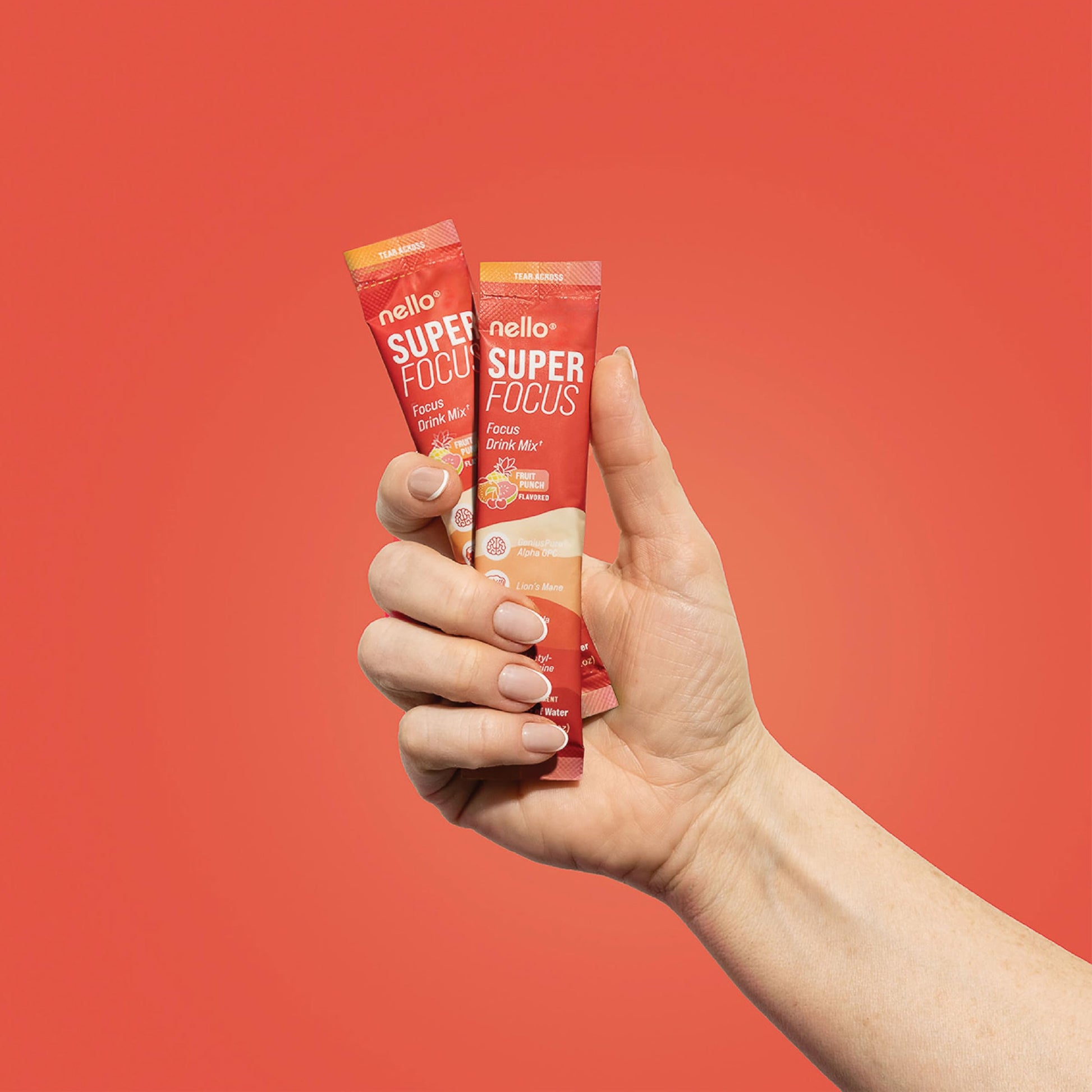 Nello Superfocus Focus Drink Mix – Fruit Punch Flavor – Alpha GPC, Lion’s Mane, Rhodiola & N-Acetyl L-Tyrosine – Sugar-Free, On-the-Go Packets – 20 Servings Nello buy supplements canada