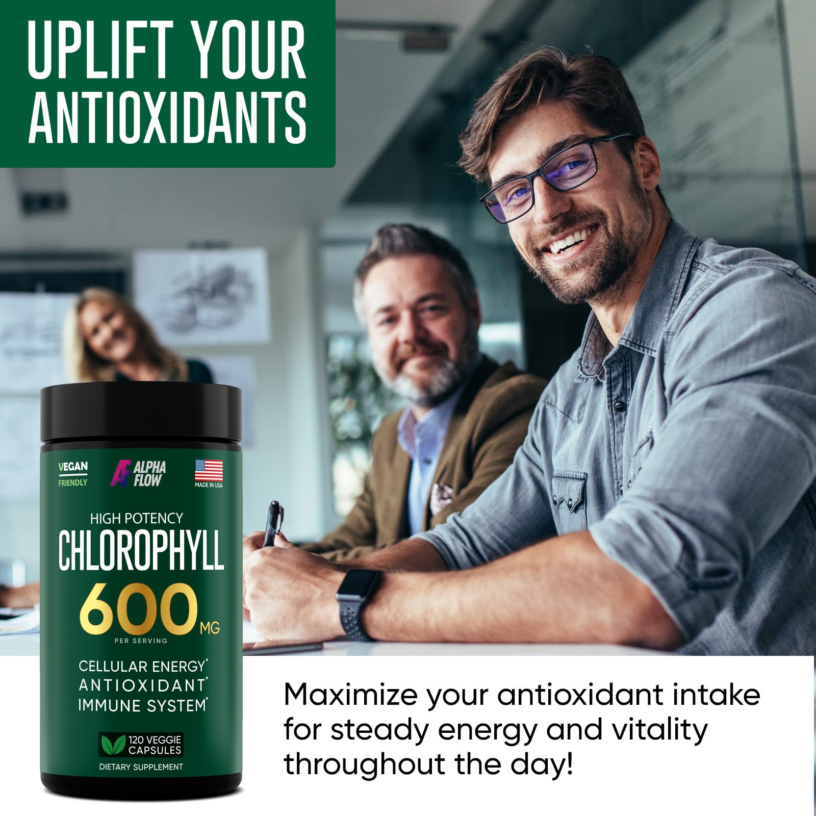 Chlorophyll Capsules 600 mg - Natural Chlorophyll Pills for Women & Men - Highly BioAvailable Alpha Flow buy supplements canada