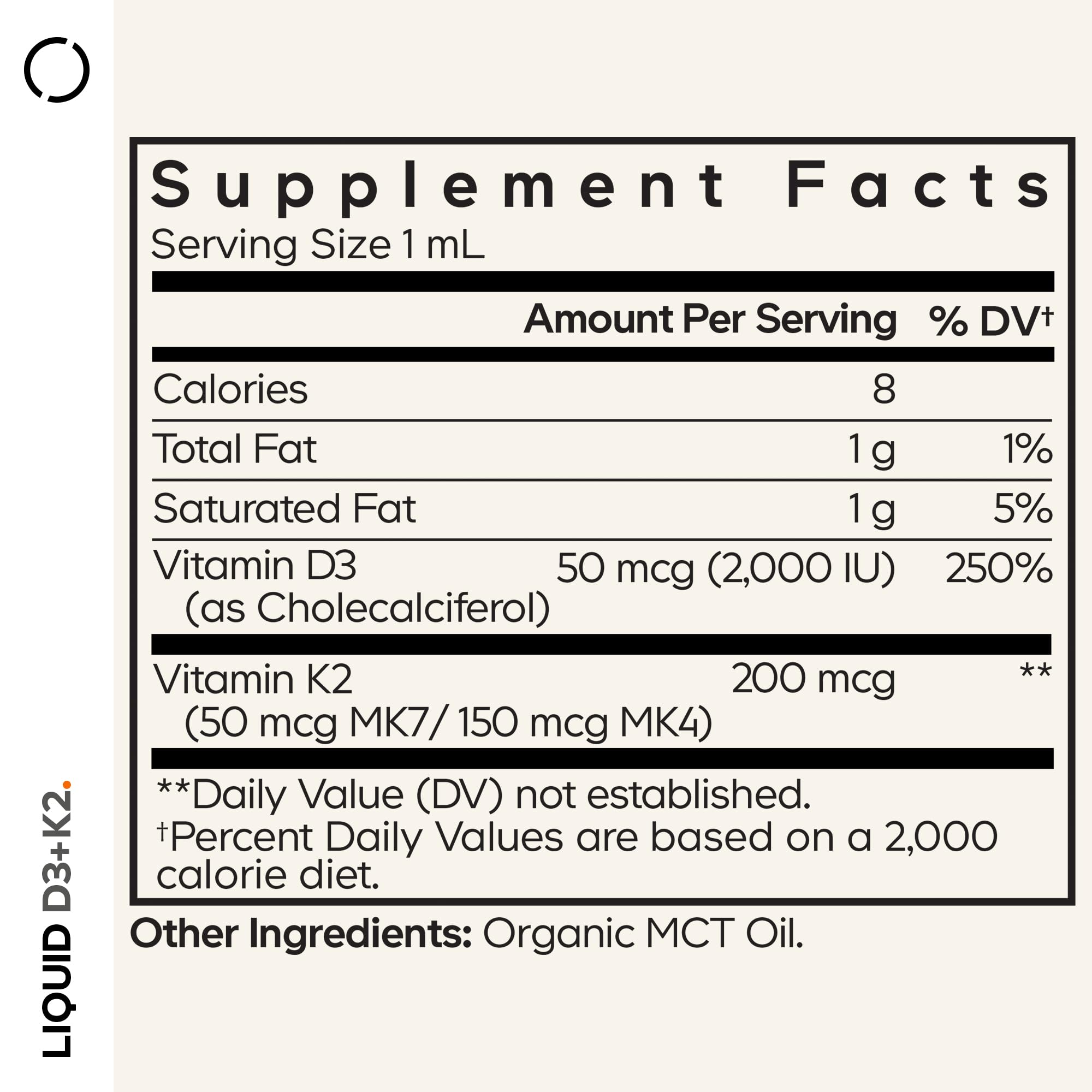 Codeage Liquid D3+K2 Vitamins USDA Organic - Vitamin D3 2000 IU, Vitamin K2 (MK4 & MK7) Liquid Drops - Immune Support - Unflavored - Organic MCT Oil - Non-GMO - 1 fl oz Codeage buy supplements canada