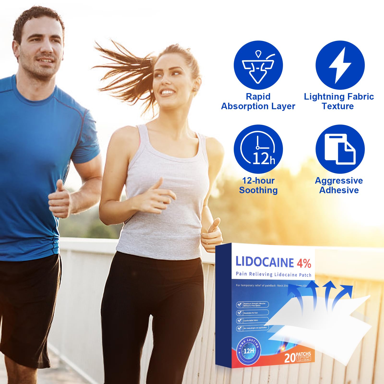 AROSLU Pain Relief Patches Lidocaine 4% ICY Patch Relieving Patch-12 Hour Acting Pain Patches-Muscle and Joint Pain Relief |Targets Neck,Back,Shoulders Pain relief-20patches AROSLU buy supplements canada