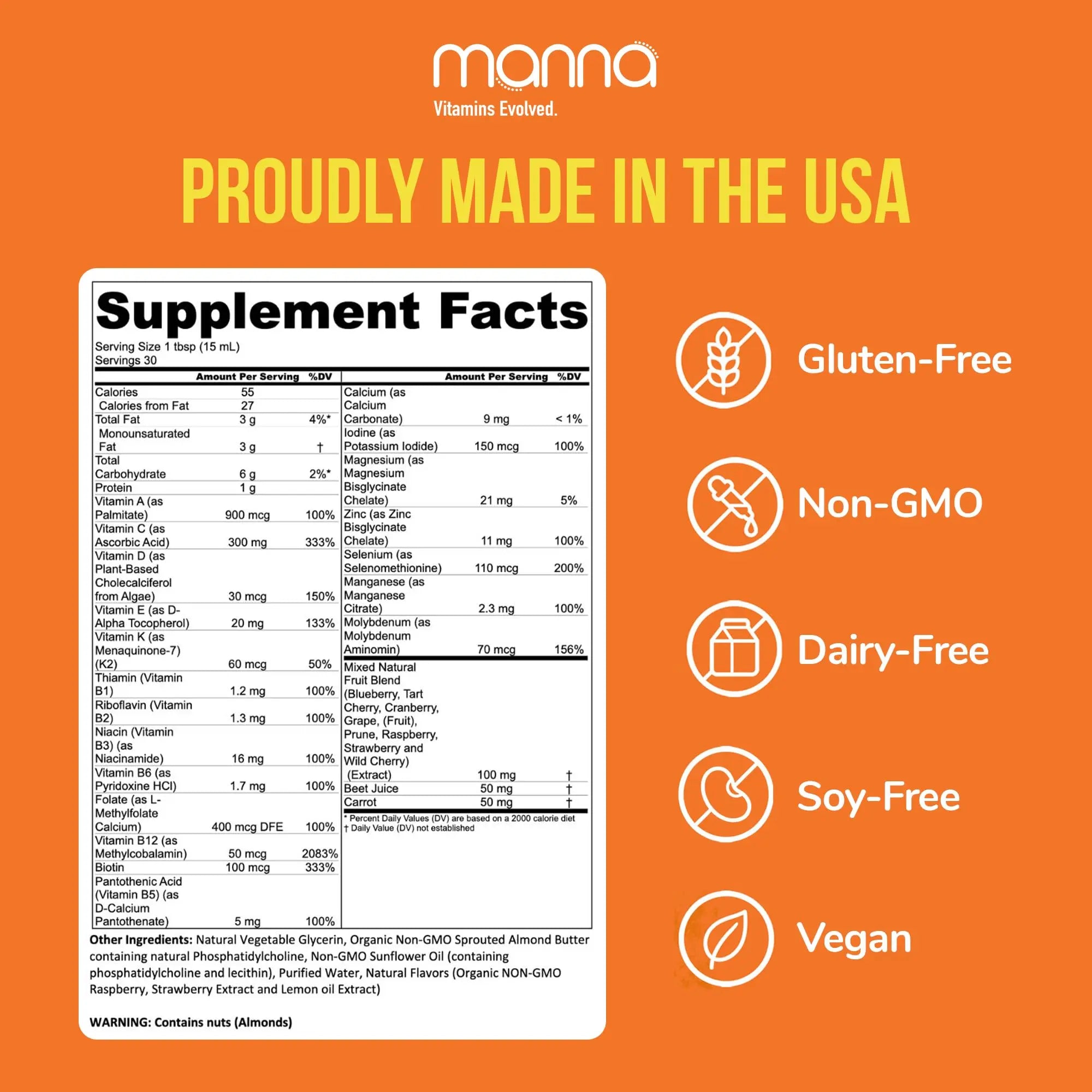 Manna Vitamins Evolved Liposomal Multivitamin - Daily Multivitamin Provides 20 Vitamins and Minerals - Multivitamins for Men and Women Manna Vitamins Evolved buy supplements canada
