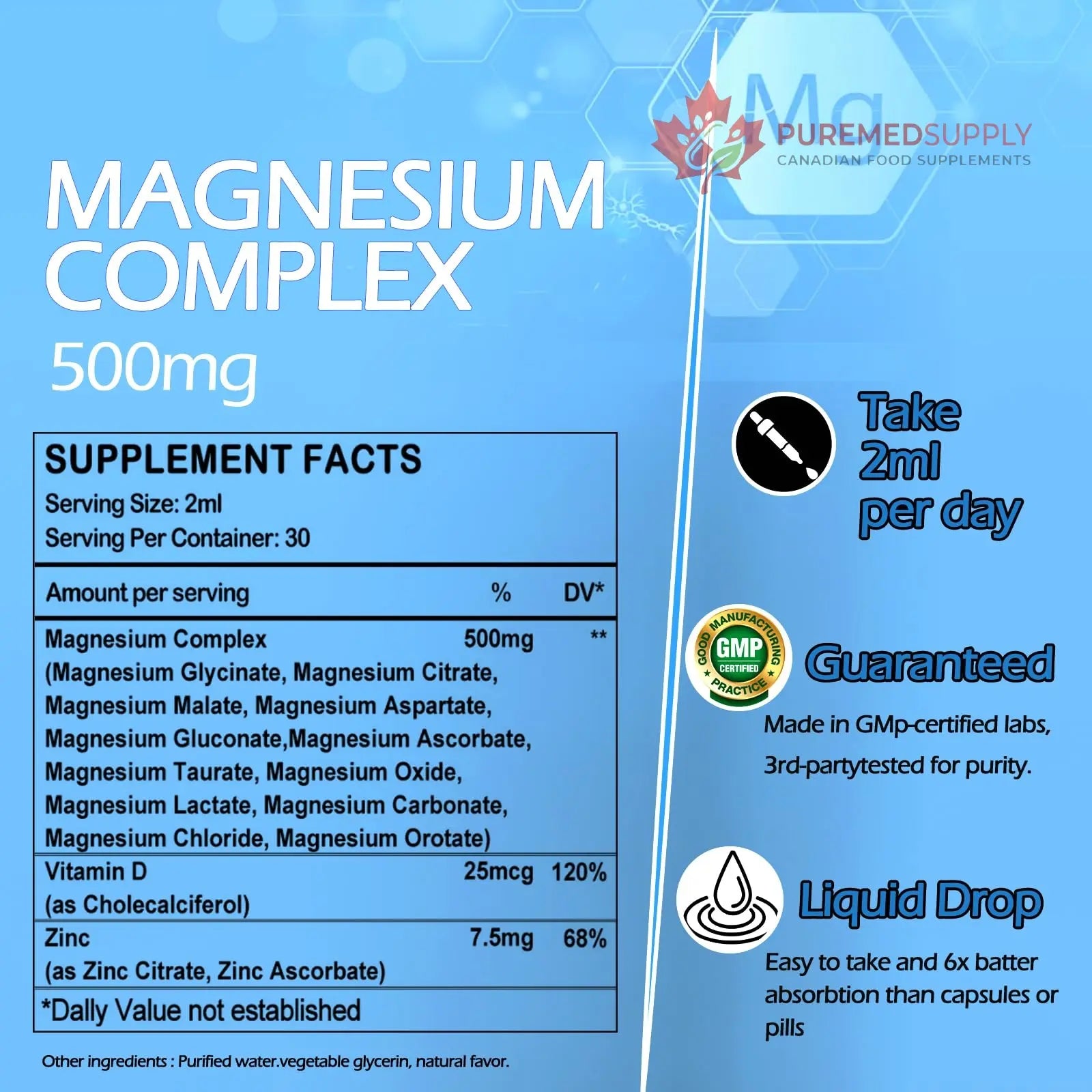 Magnesium 12 in 1 Complex Liquid Drops Magnesium Supplement w. Glycinate Citrate Malate Taurate Oxide Aspartate Orotate, Calm Magnesium for Sleep Muscle Heart Support丨Max Absorption Liquid Formula AMENQ hHEALTH buy supplements canada