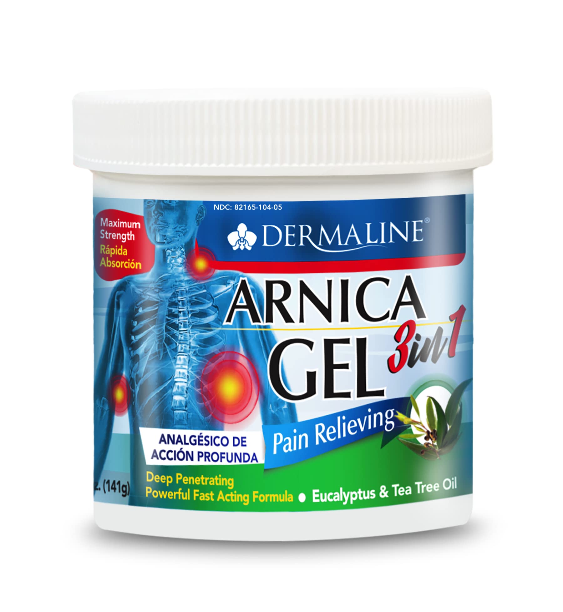 DERMALINE Arnica 3 in 1 Gel, Eucalyptus, Tea Tree Oil, Vitamin E - Fast Acting and Absorbing, Pain Relief DERMALINE buy supplements canada