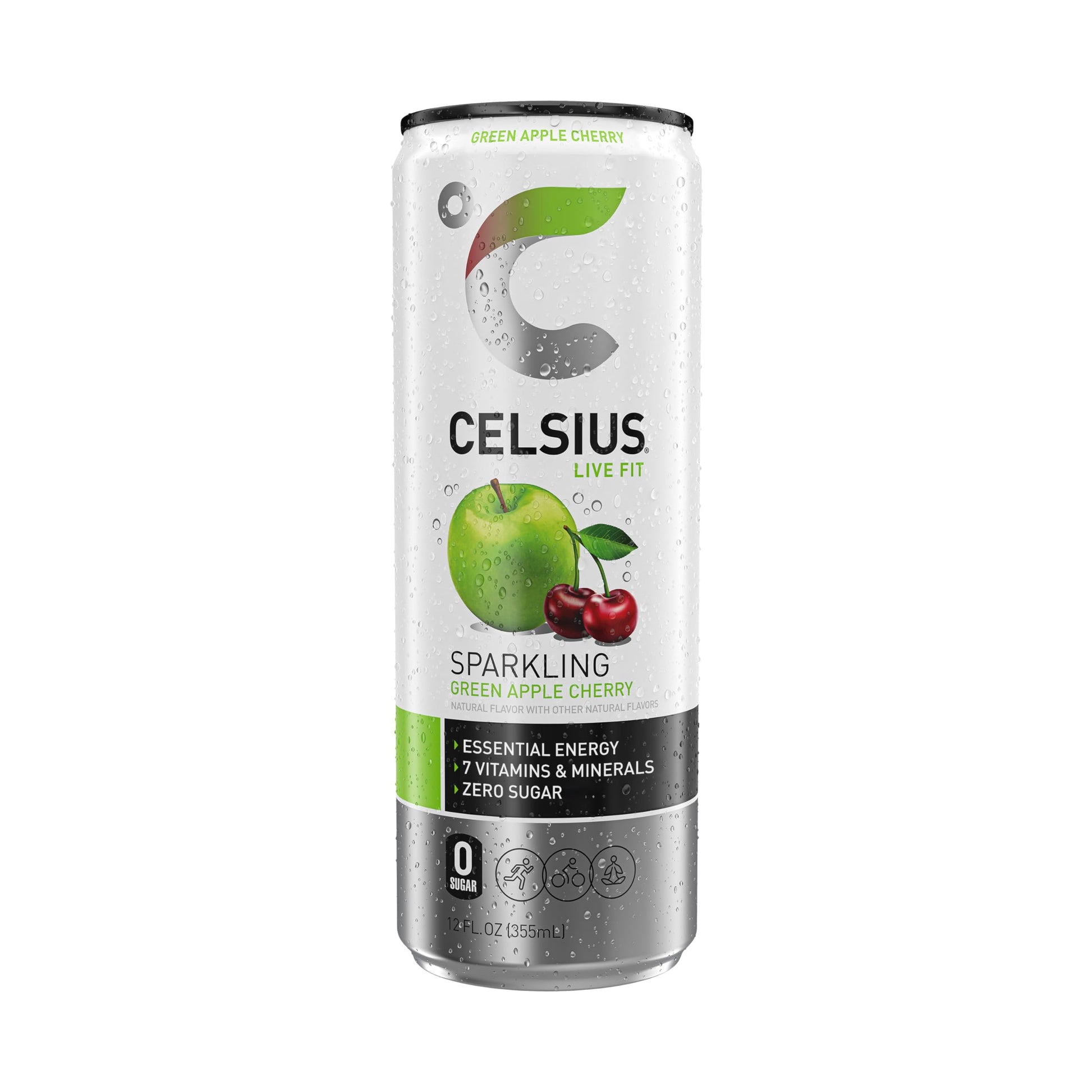 CELSIUS Sparkling Green Apple Cherry, Functional Essential Energy Drink, 12 Fl Oz CELSIUS buy supplements canada