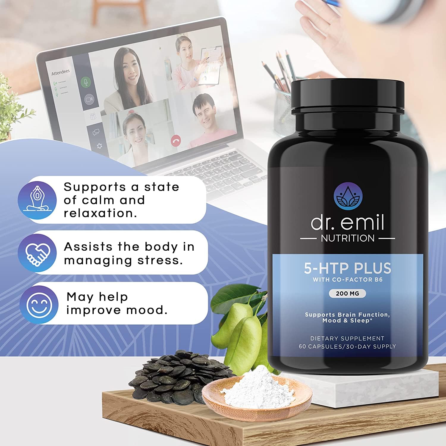 DR EMIL NUTRITION 200 MG 5-HTP Plus with SAM-e for Mood, Stress, and Sleep DR EMIL NUTRITION buy supplements canada