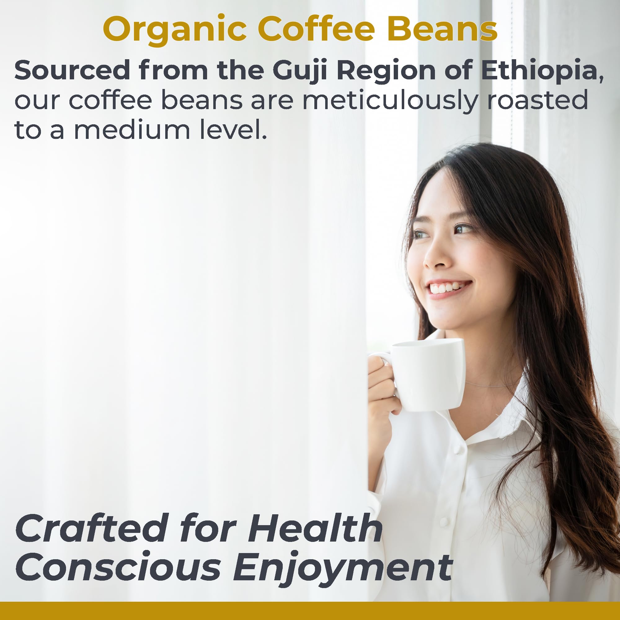 Premier Research Labs Organic Whole Roasted Coffee Beans - Medium Roast, From Guji Region of Ethiopia, Crafted for Optimal Health Benefits, Sweet & Fruity, Well-Balanced, Gluten Free - 1 Pound Premier Research Labs buy supplements canada