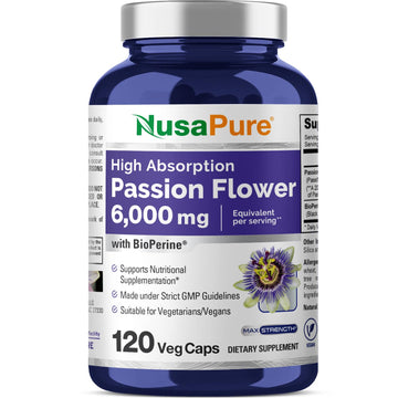 NusaPure Passion Flower 20:1 Extract, 300 mg Equivalent to 6,000mg, 120 Veggie Caps, Non-GMO, Bioperine, & Vegan Extract Supplement NusaPure buy supplements canada