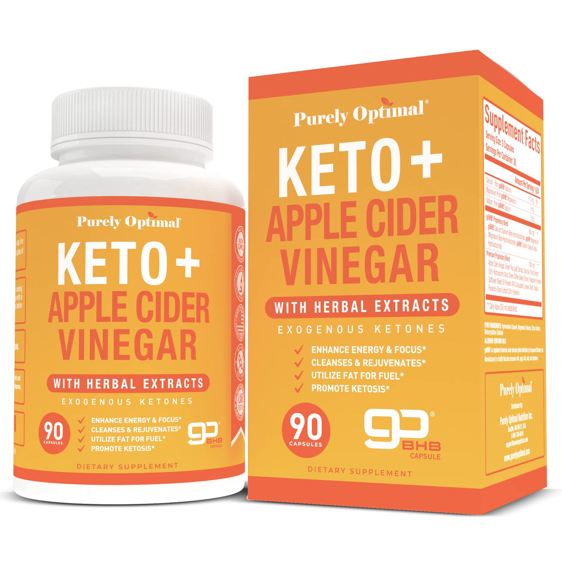Purely Optimal Premium Keto+Apple Cider Vinegar Pills - Promote Ketosis, Boost Energy Purely Optimal buy supplements canada