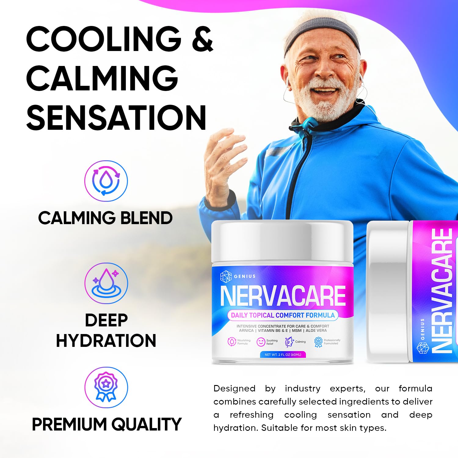 Genius Nervacare – Neuropathy Cream for Feet, Hands, Legs & Toes – Nerve Comfort Cream with Menthol, Arnica, MSM, Vitamin B6, Aloe Vera – Fast-Absorbing, Non-Greasy 2Oz GENIUS CURE buy supplements canada